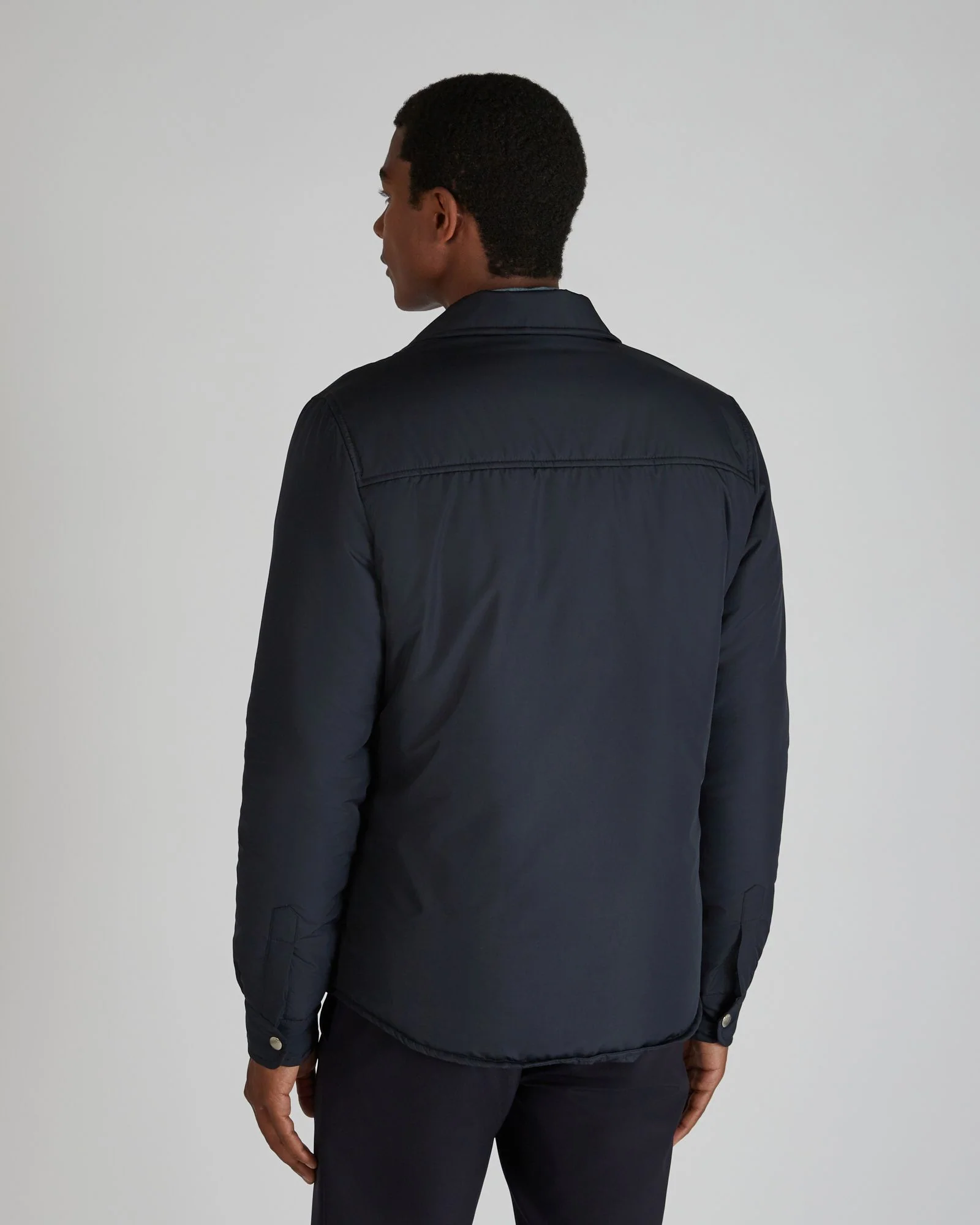 Casual fit technical fabric padded overshirt - Image 3