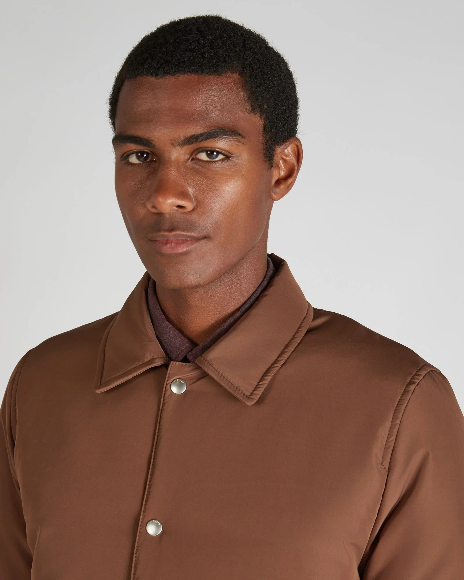 Casual fit technical fabric padded overshirt - Image 4
