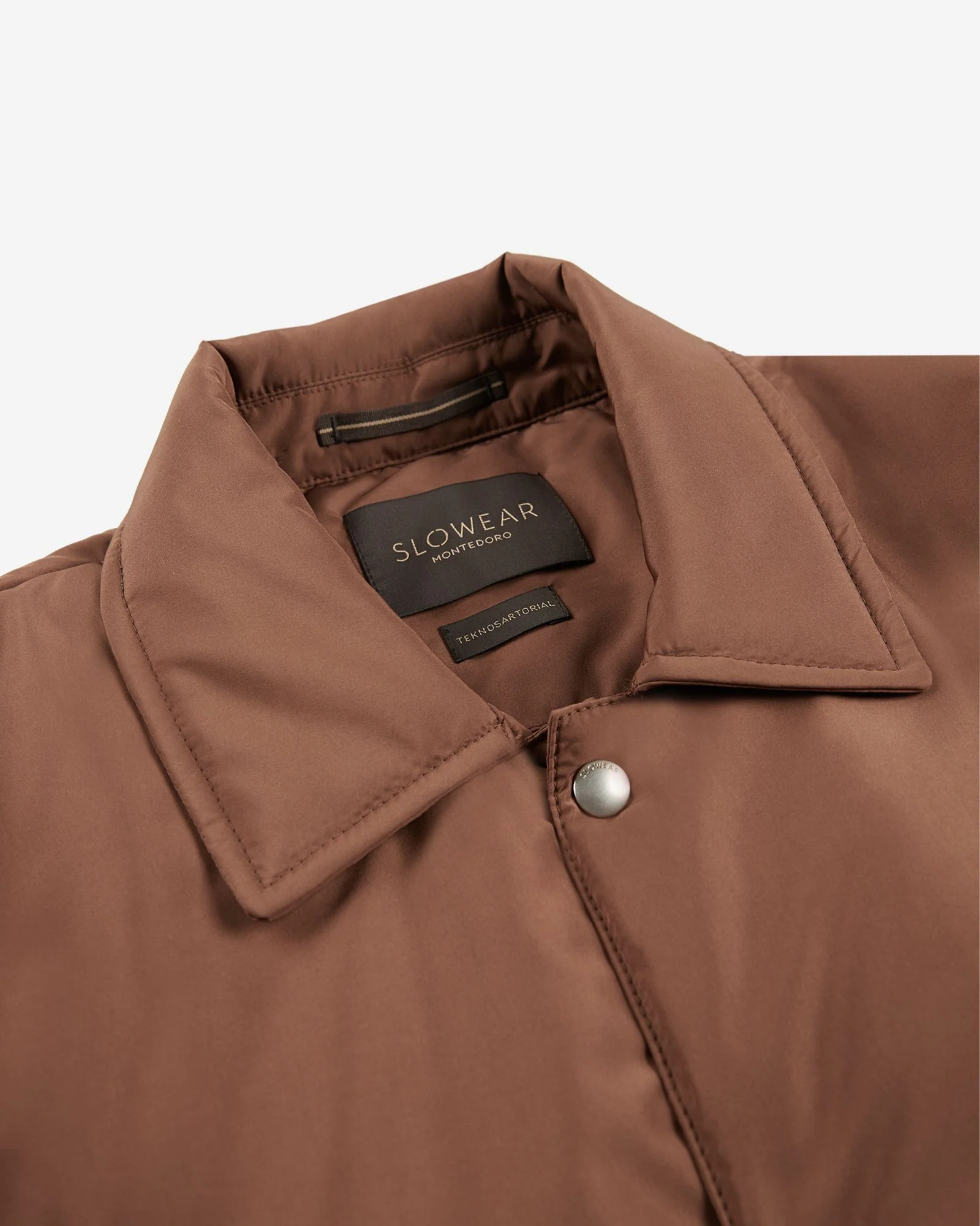 Casual fit technical fabric padded overshirt - Image 6