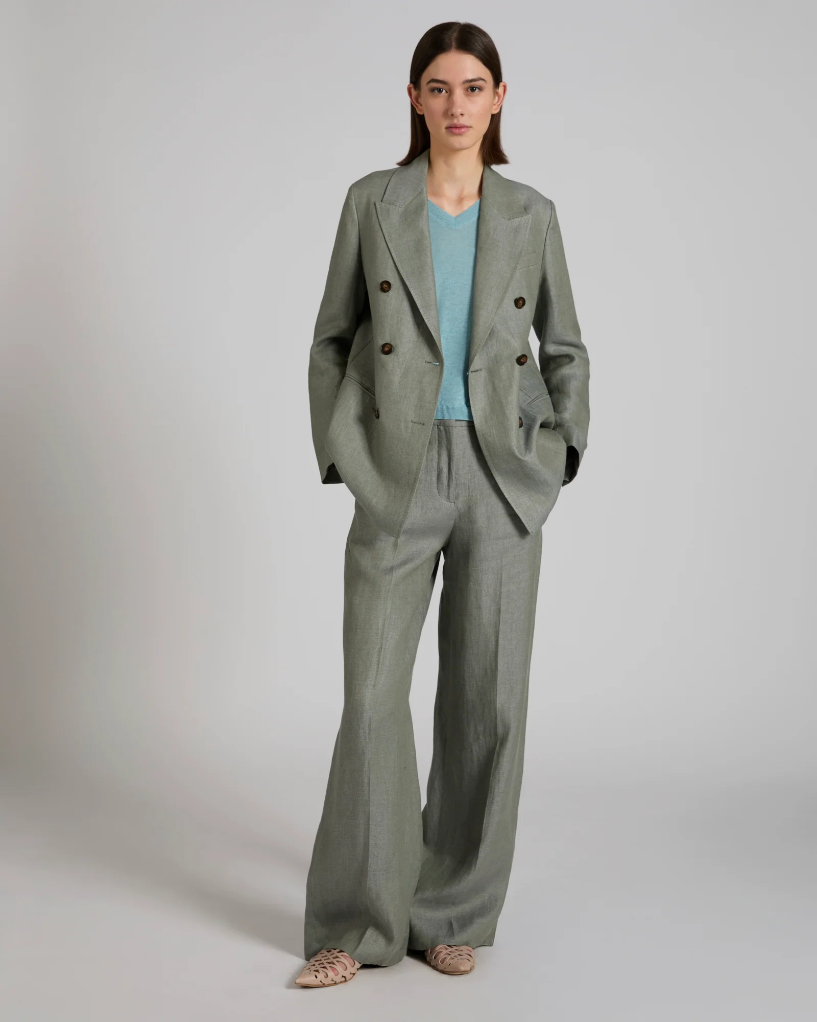 Double-breasted linen jacket - Image 5