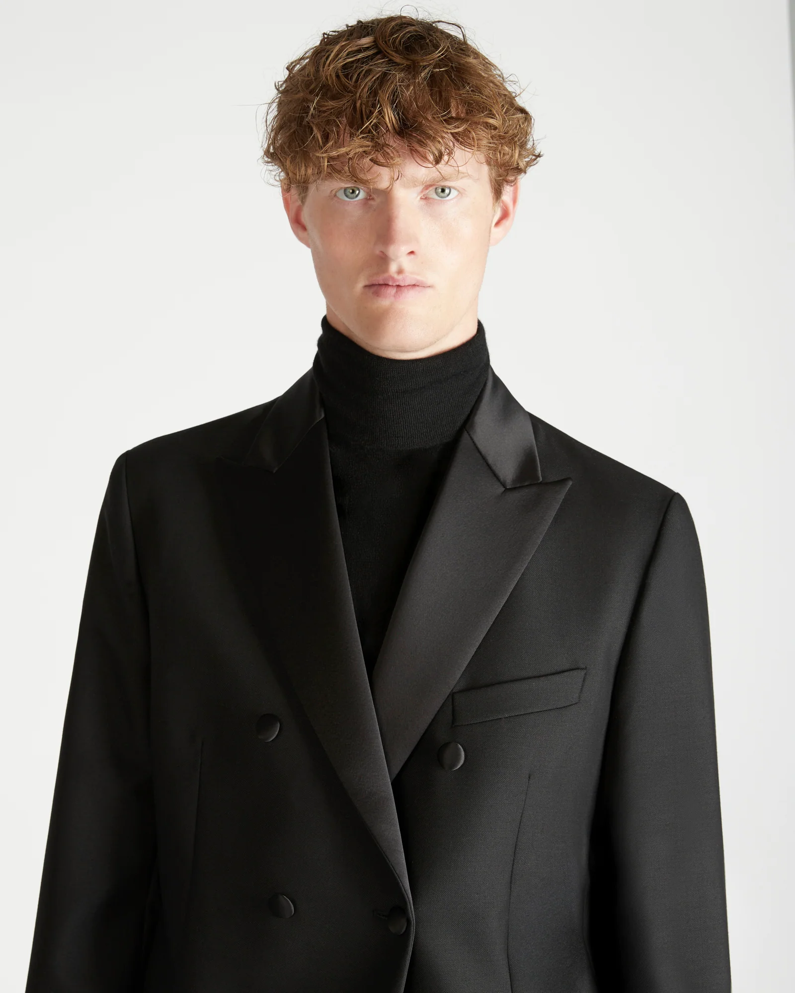 Double-breasted wool and mohair twill jacket - Image 4
