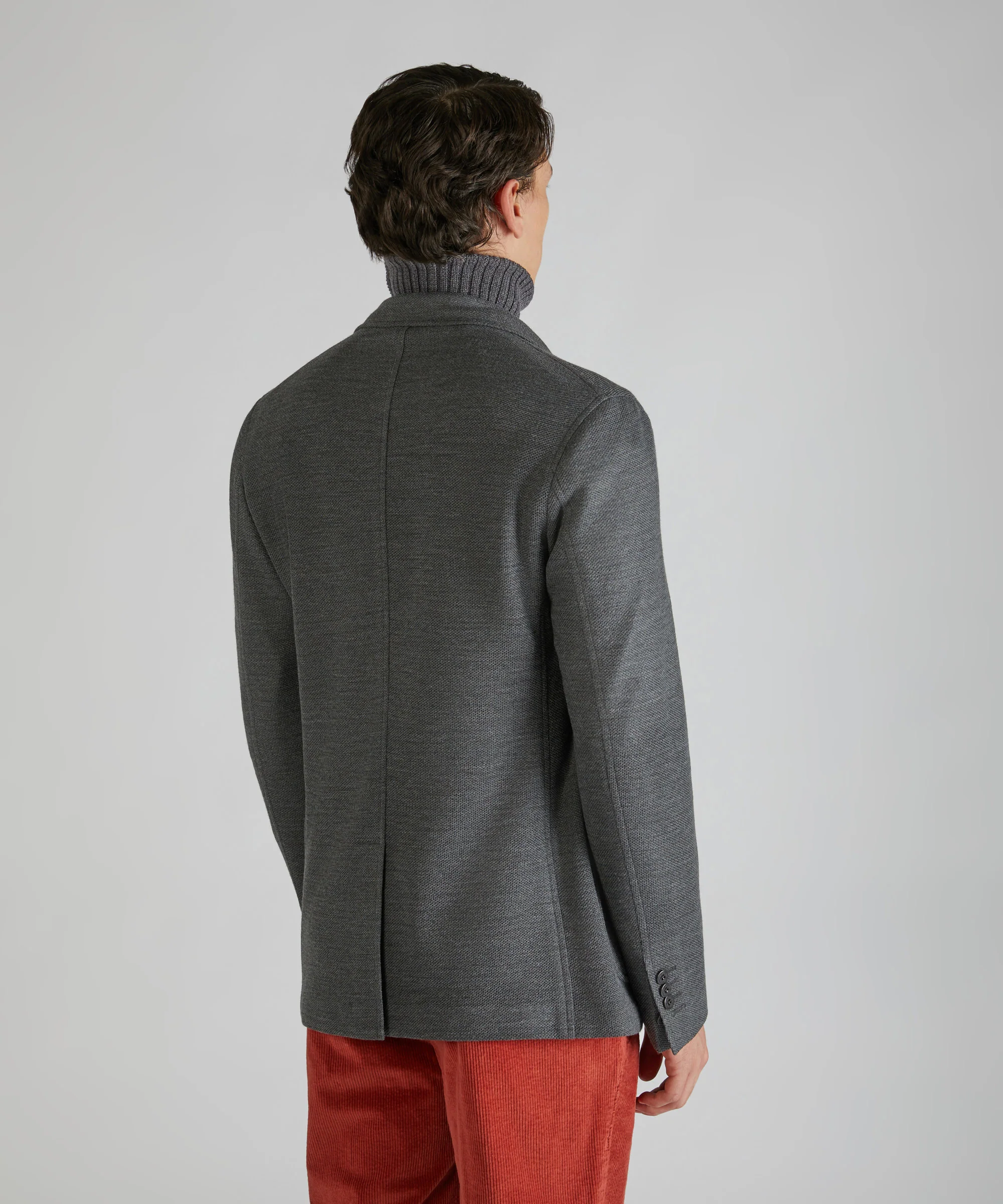 Jersey hopsack slim fit jacket - Image 3