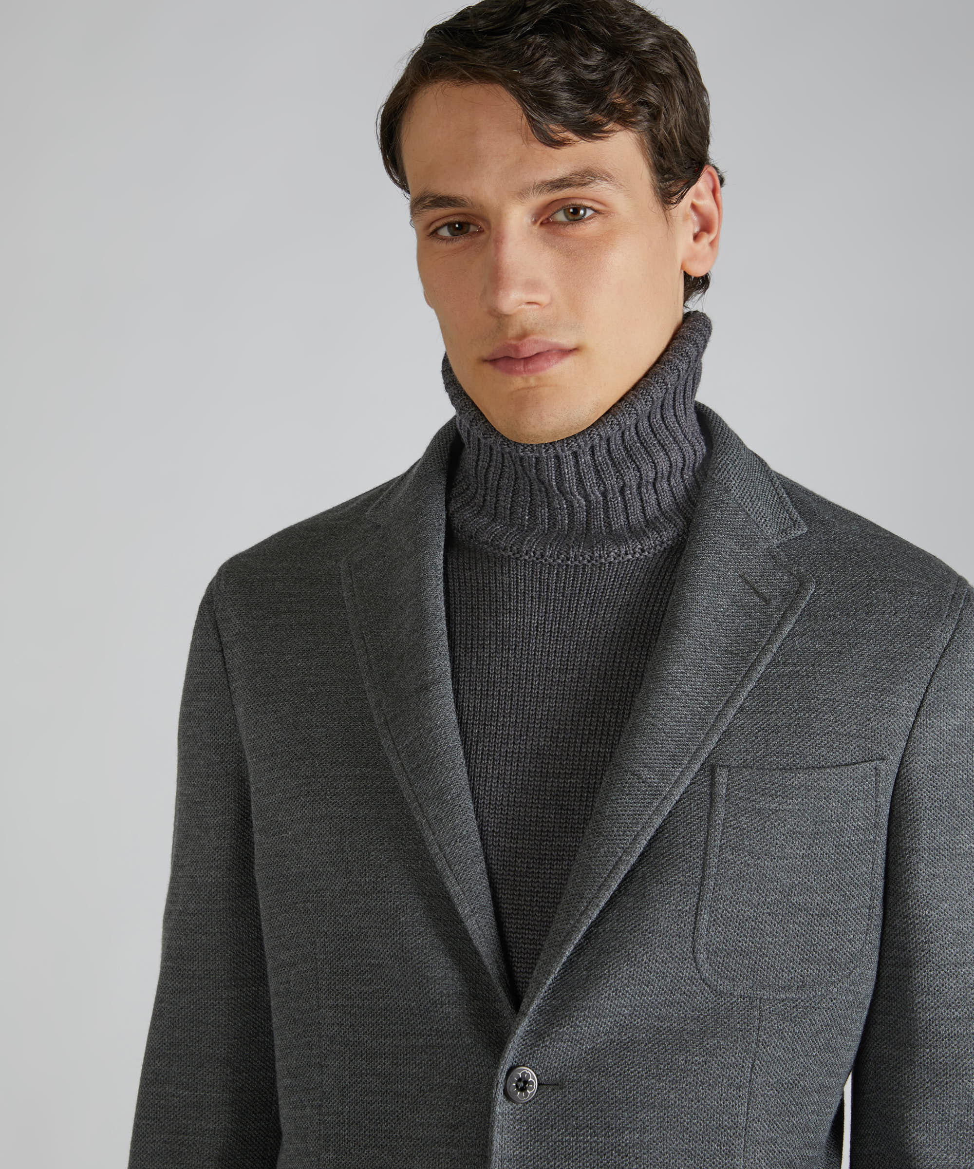 Jersey hopsack slim fit jacket - Image 7