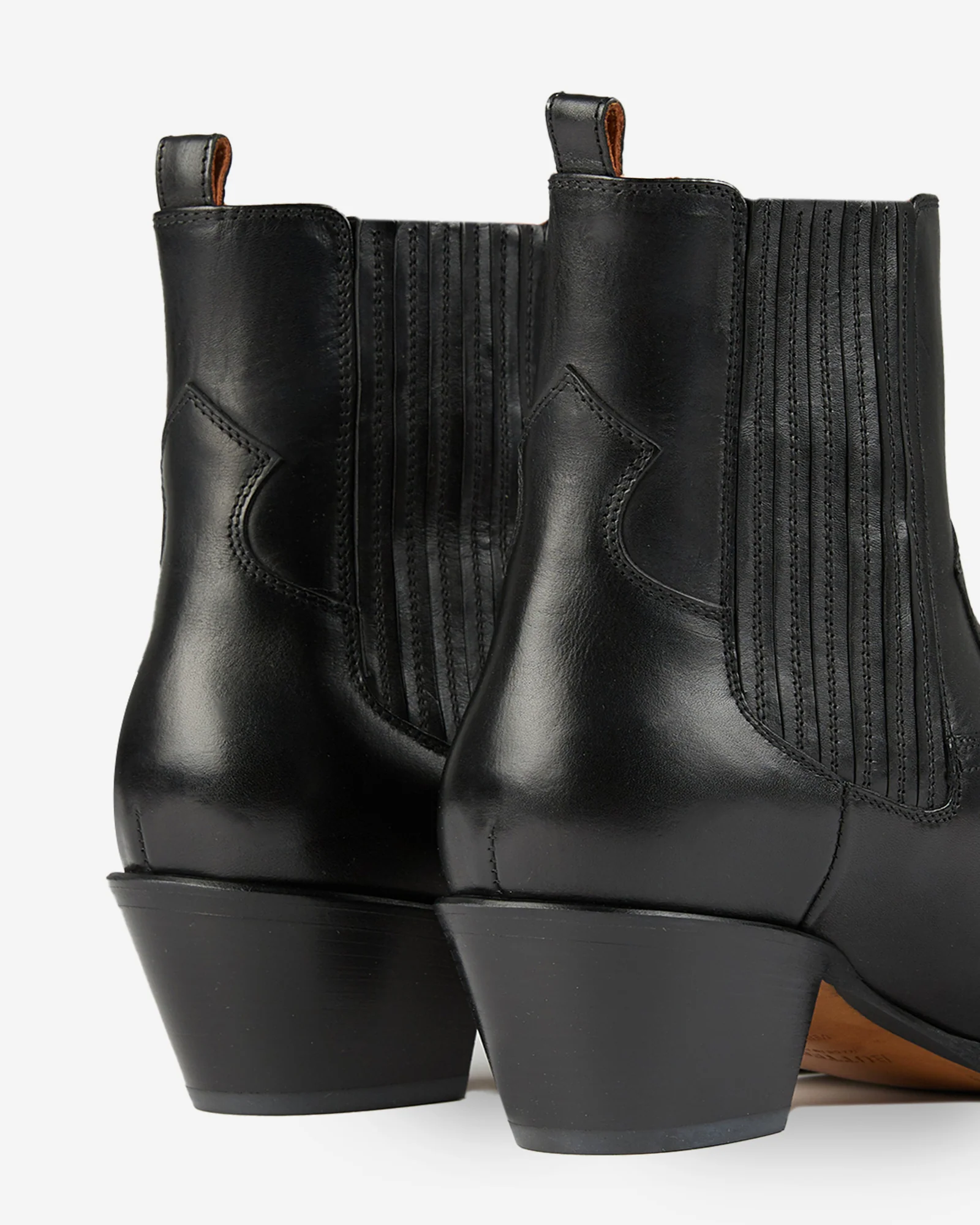 Leather cowboy ankle boots - Image 3