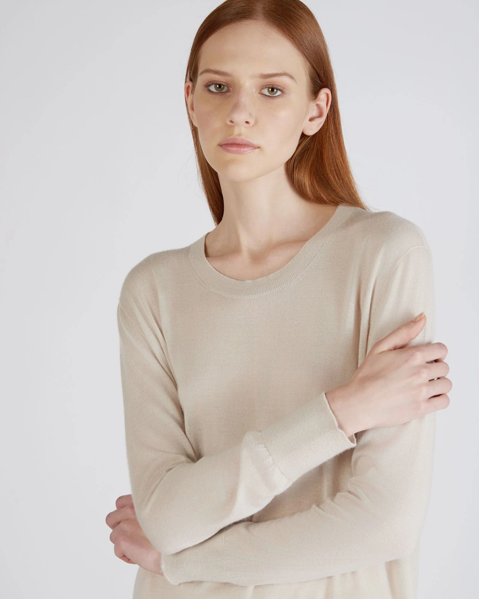 Regular fit crewneck sweater in cashmere and silk - Image 4