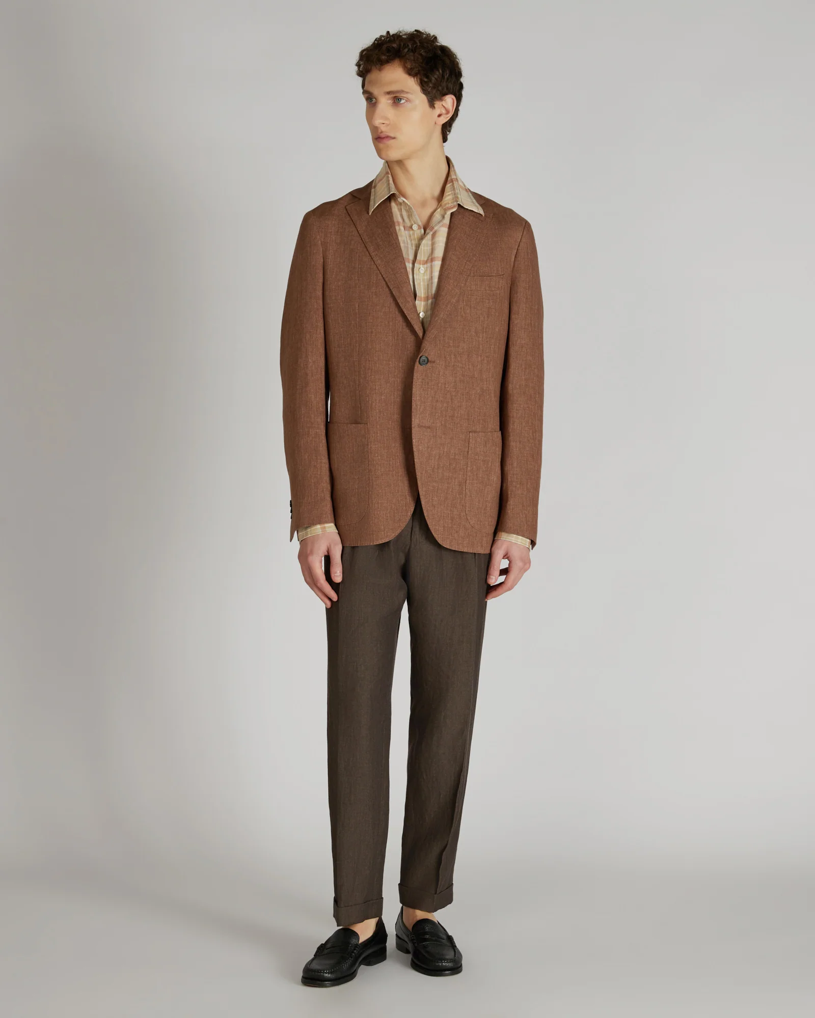 Regular-fit delavé linen jacket - Image 5