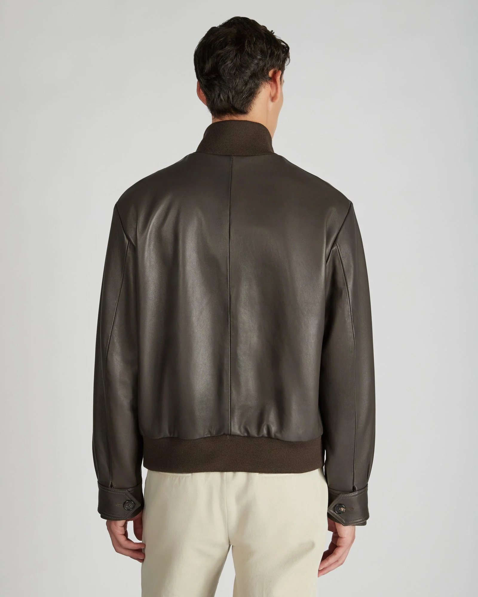 Regular fit leather jacket - Image 3
