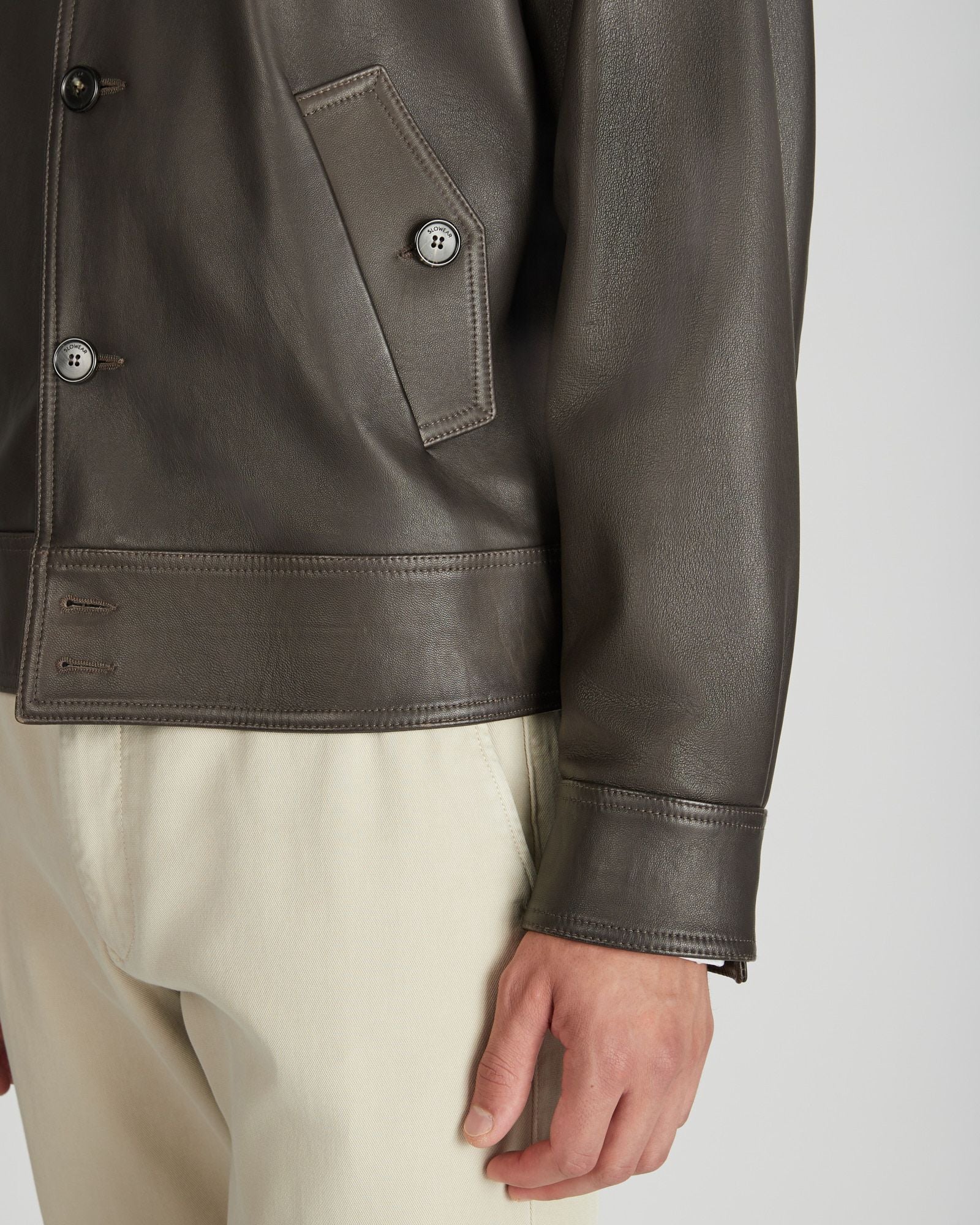 Regular fit leather jacket - Image 4