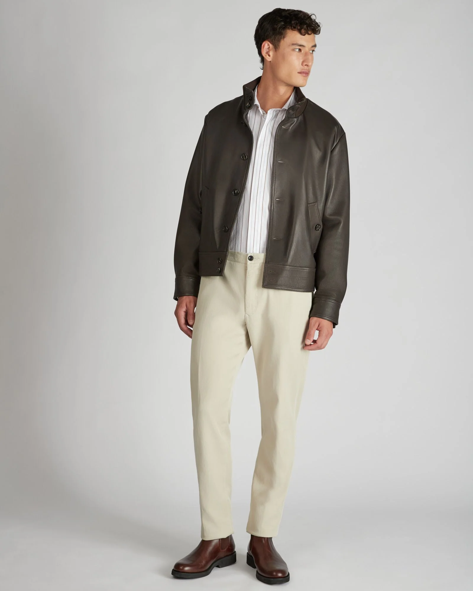 Regular fit leather jacket - Image 5