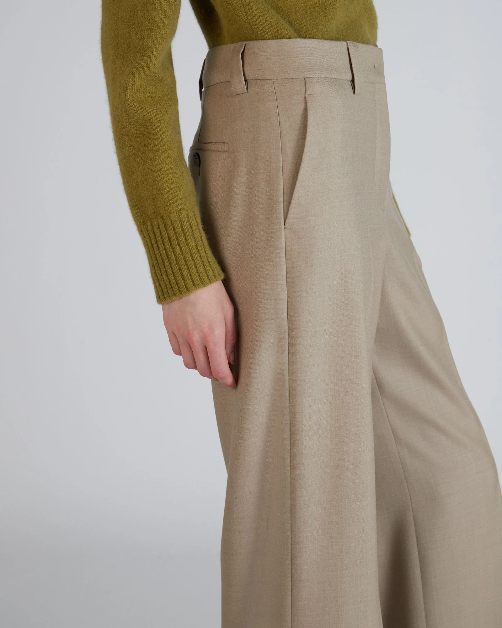 Regular fit trousers in stretch flannel - Image 4