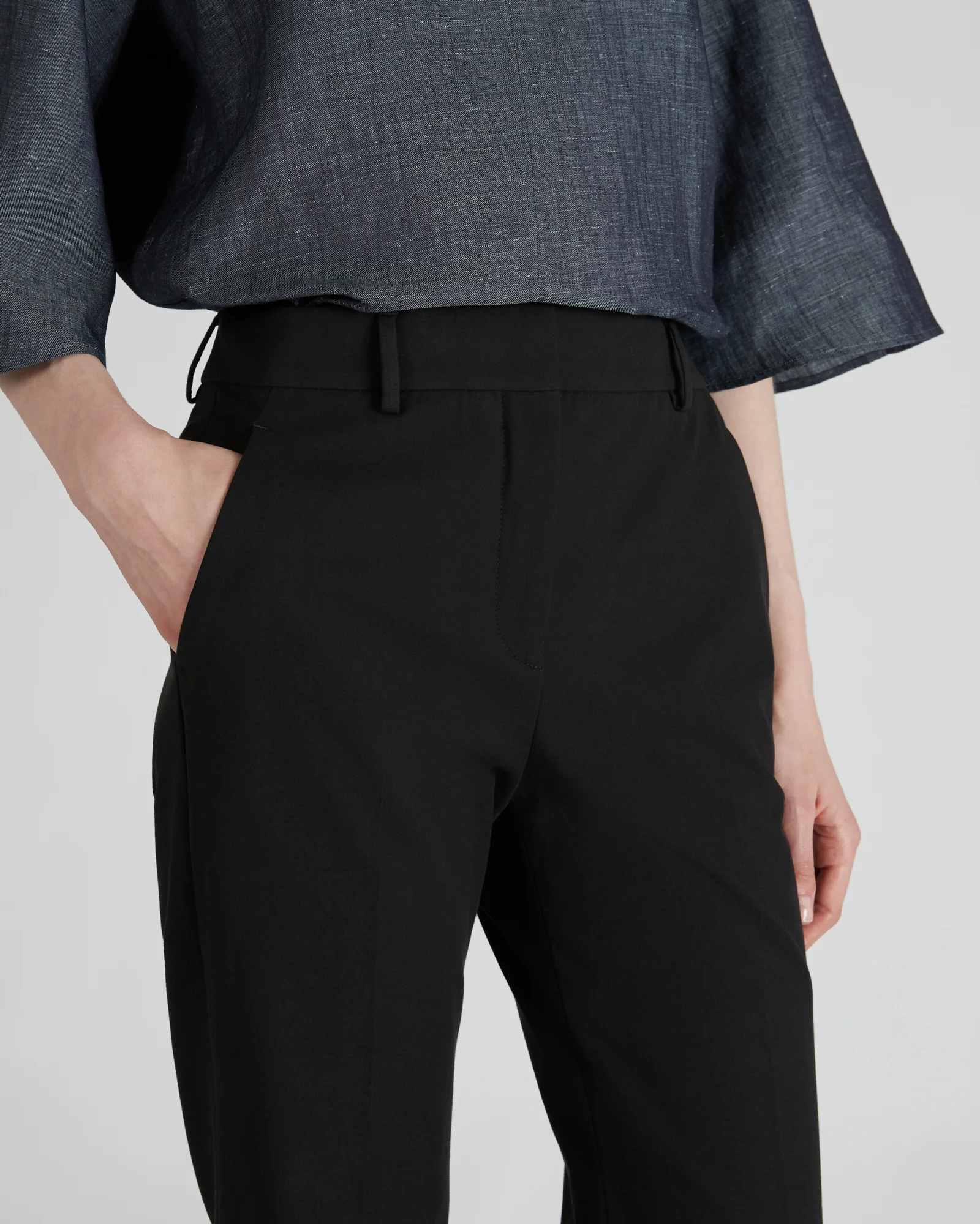 Regular fit trousers in two-way stretch gabardine - Image 4