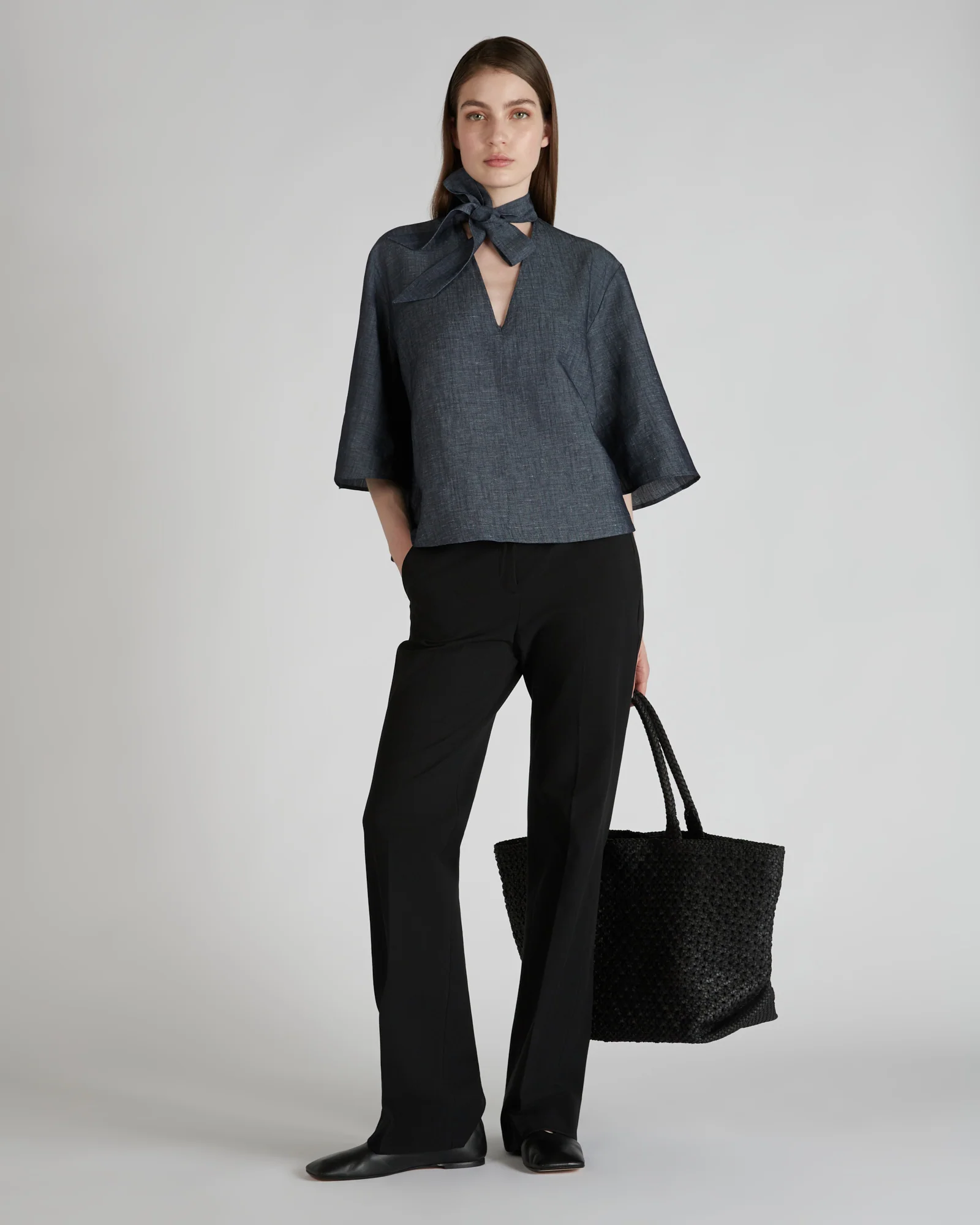 Regular fit trousers in two-way stretch gabardine - Image 5