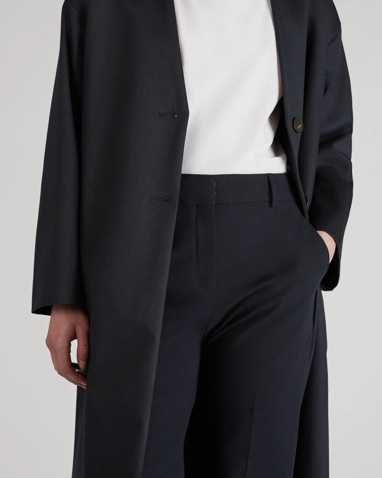 Regular fit trousers in two-way stretch gabardine - Image 4