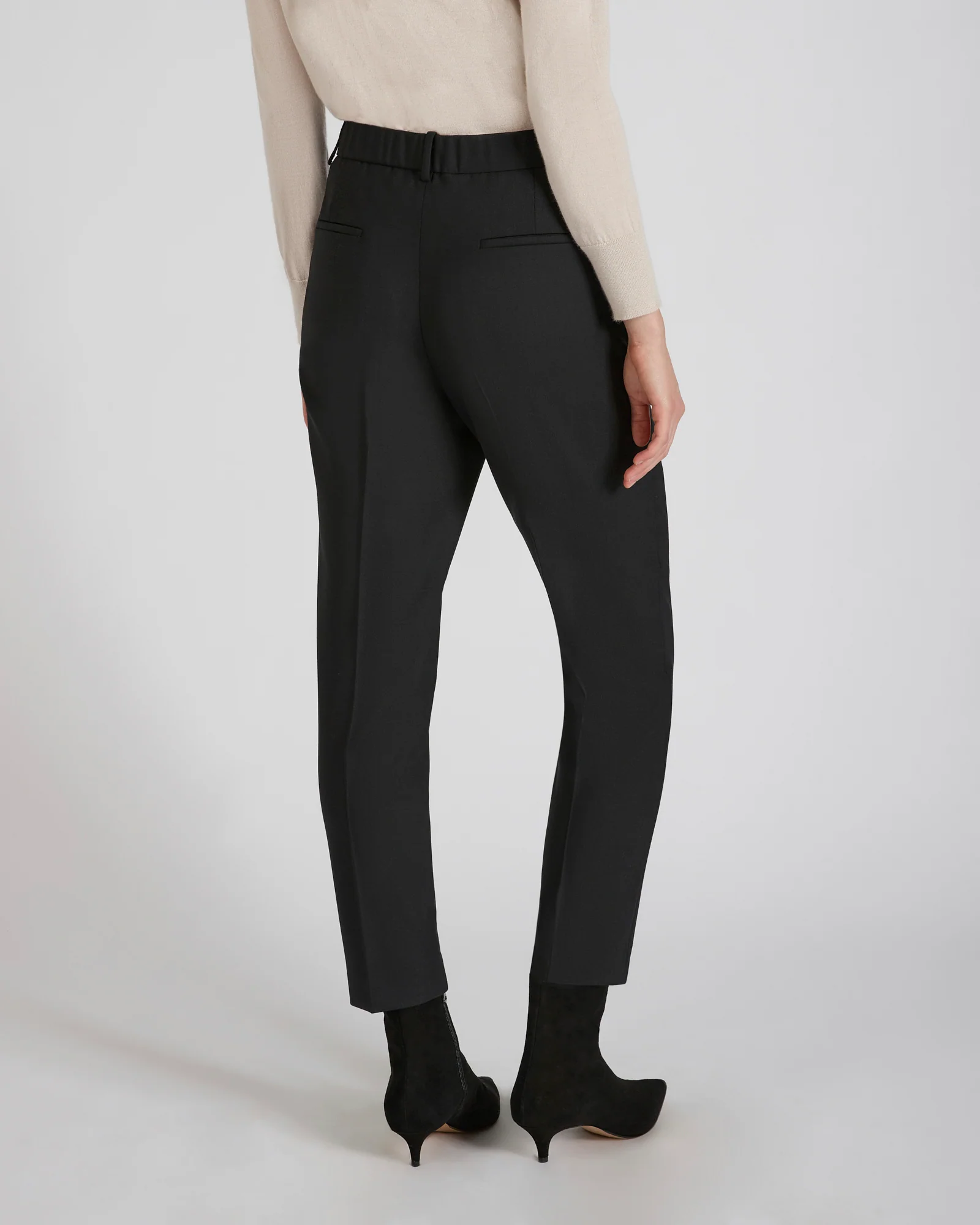 Regular fit trousers in two way stretch wool - Image 3