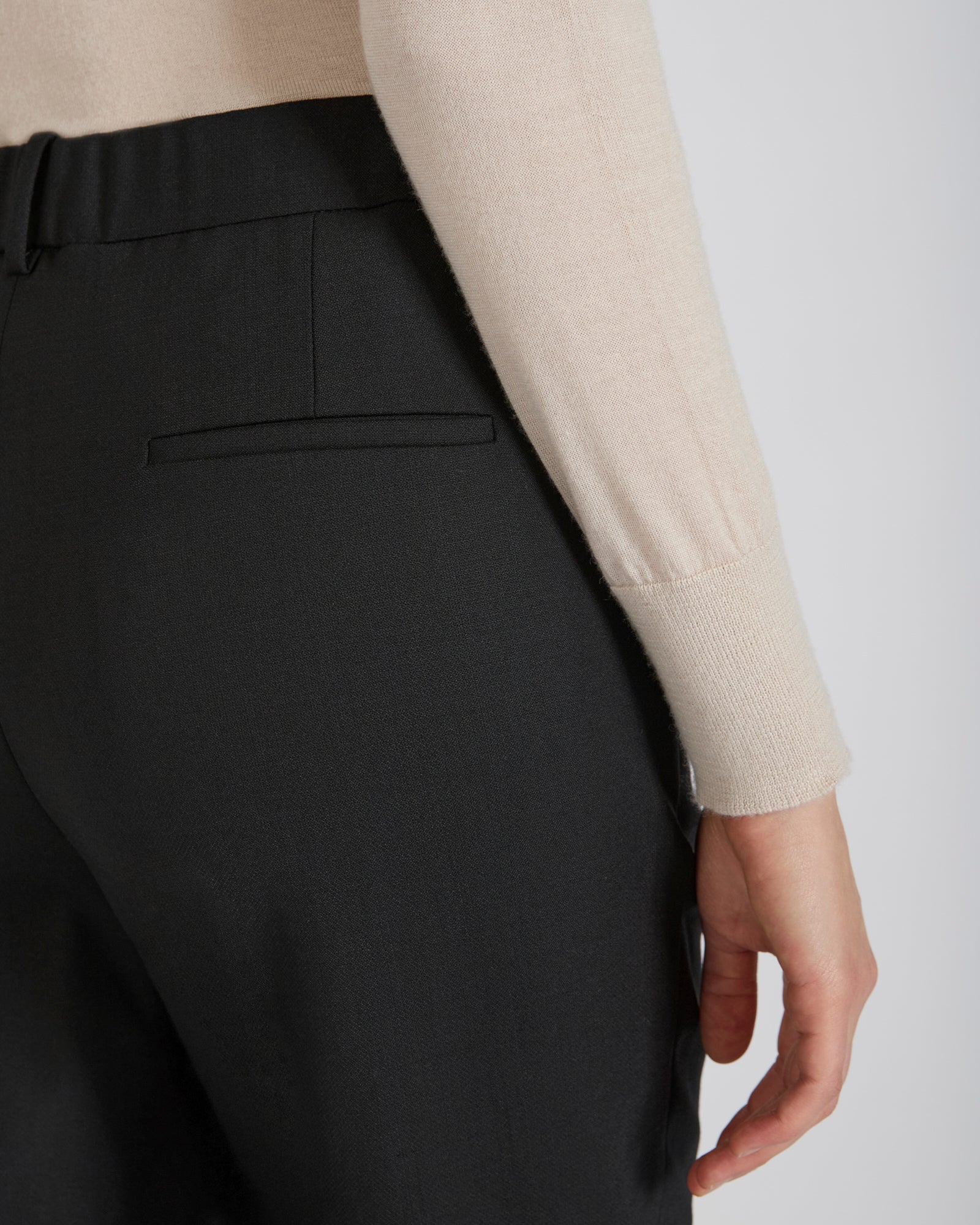 Regular fit trousers in two way stretch wool - Image 4