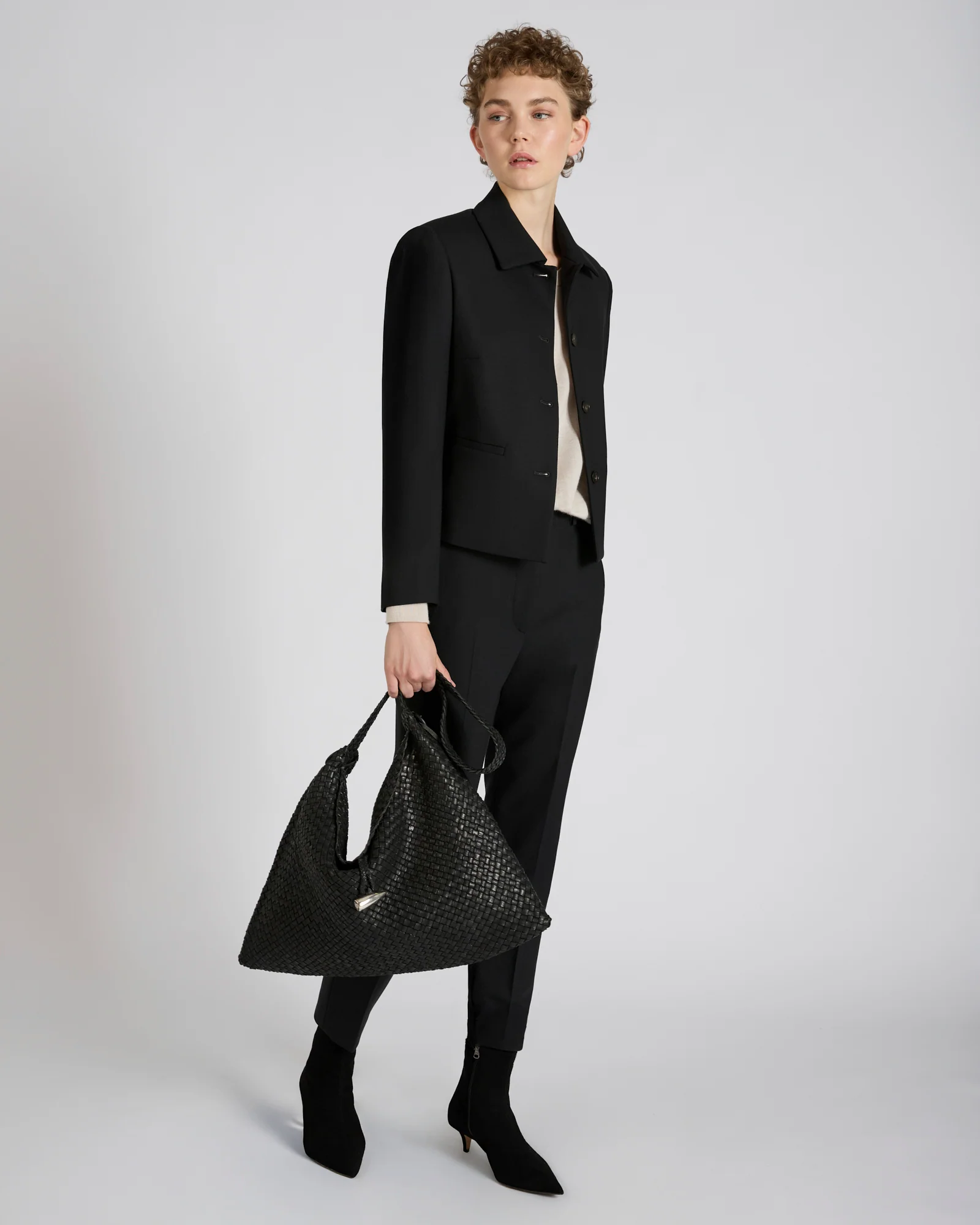 Regular fit trousers in two way stretch wool - Image 5