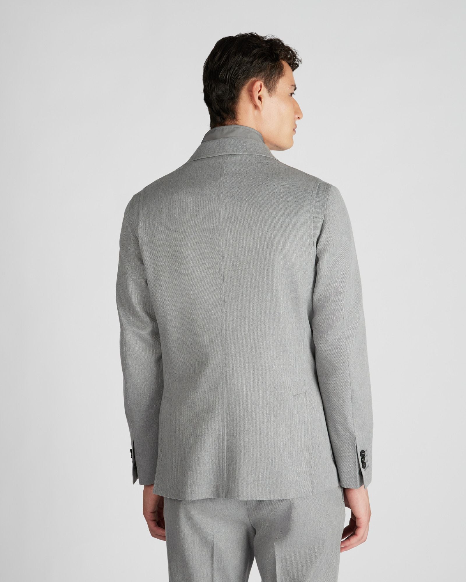 Regular fit wool and cotton drill jacket - Image 3