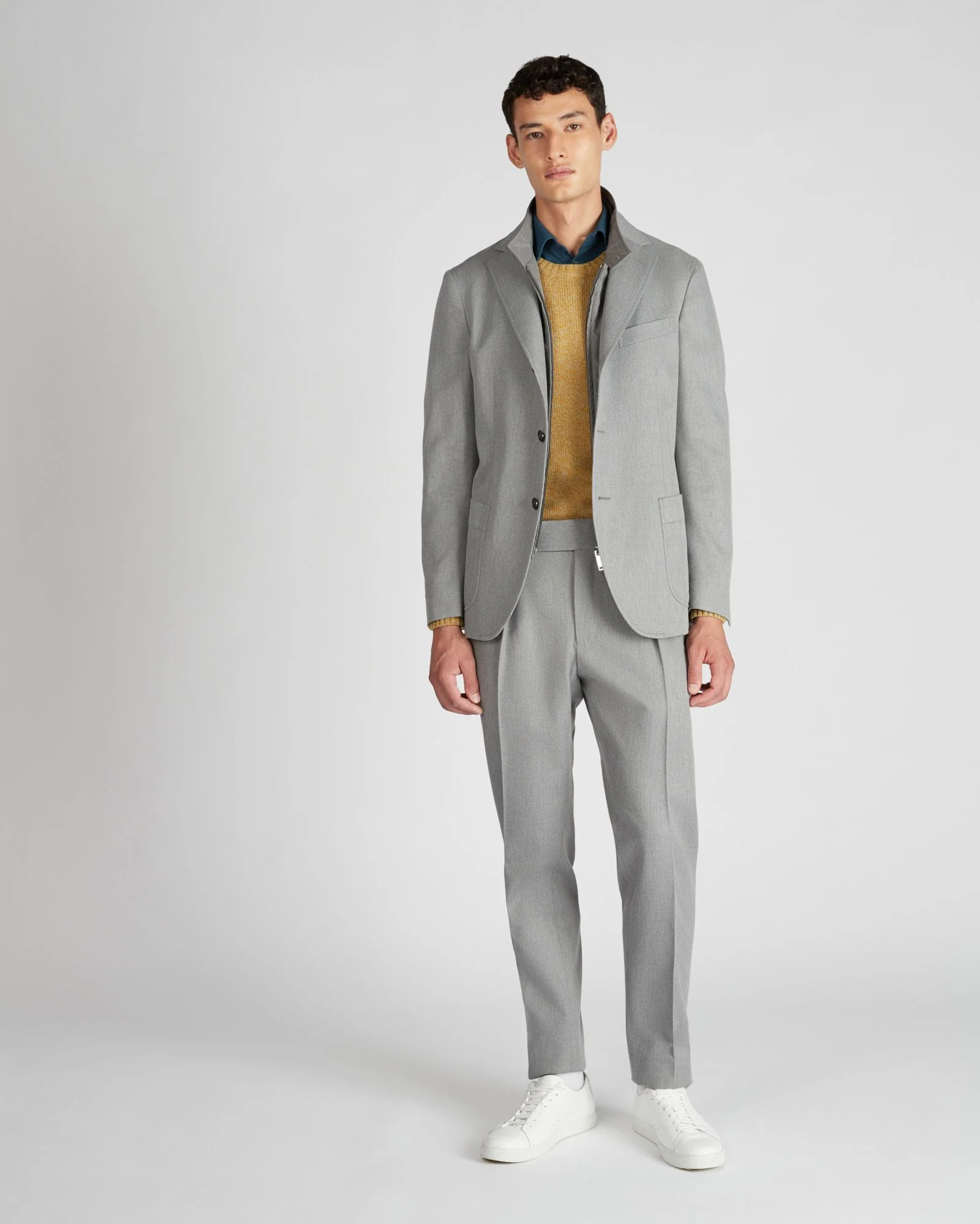 Regular fit wool and cotton drill jacket - Image 5