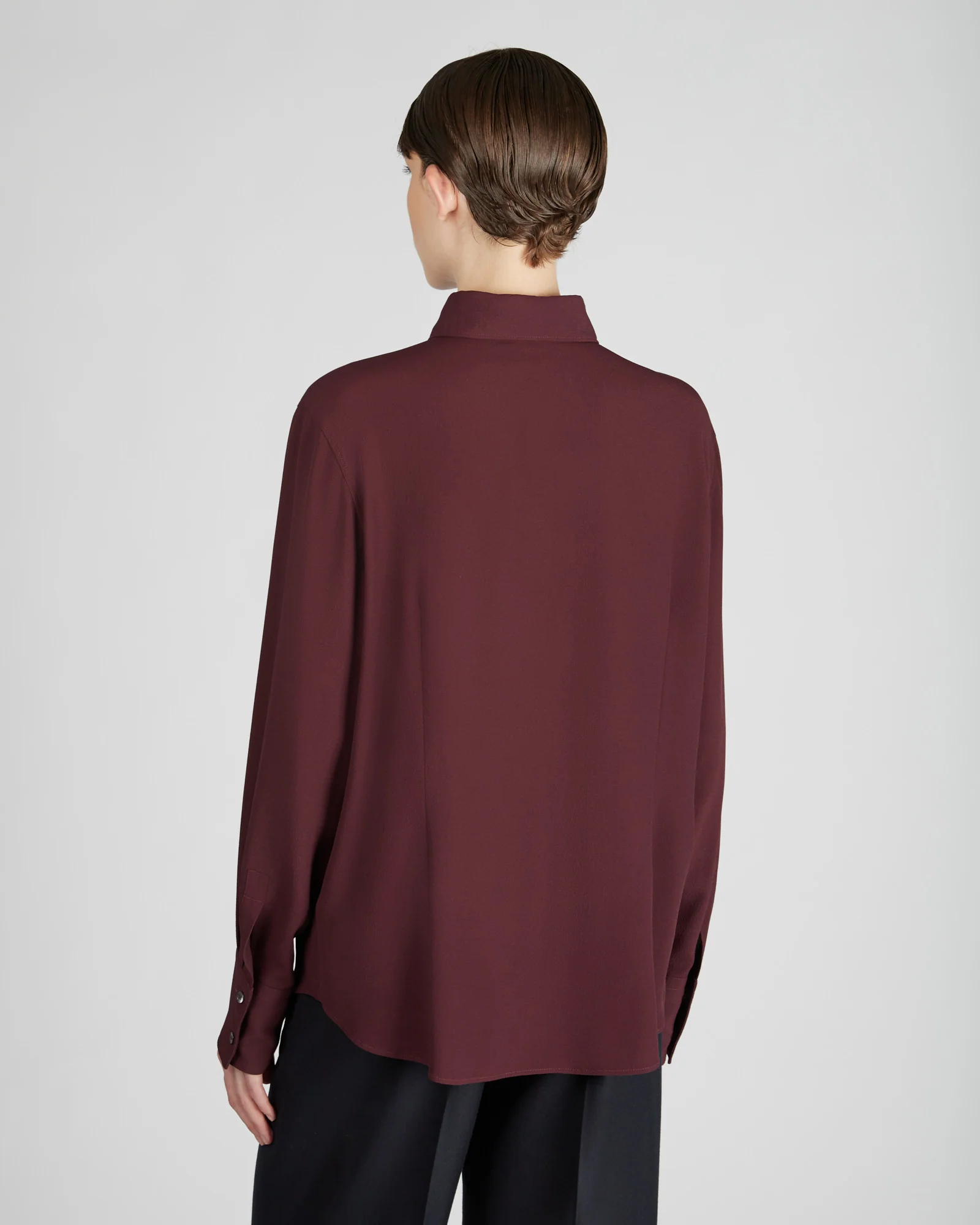 Silk and acetate crêpe de chine slim fit shirt - Image 3