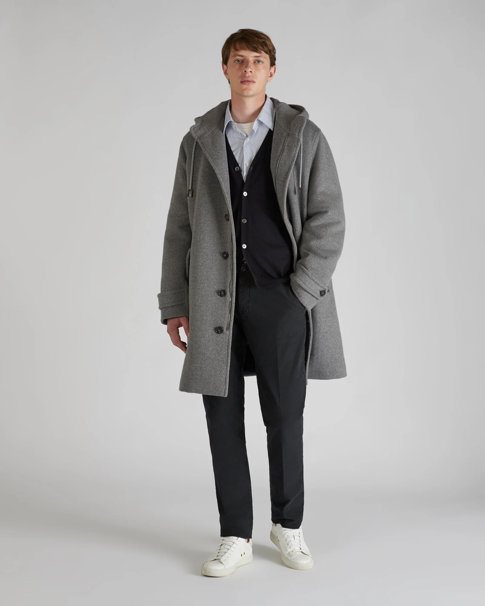 Slim-fit cardigan in certified Flexwool - Image 5