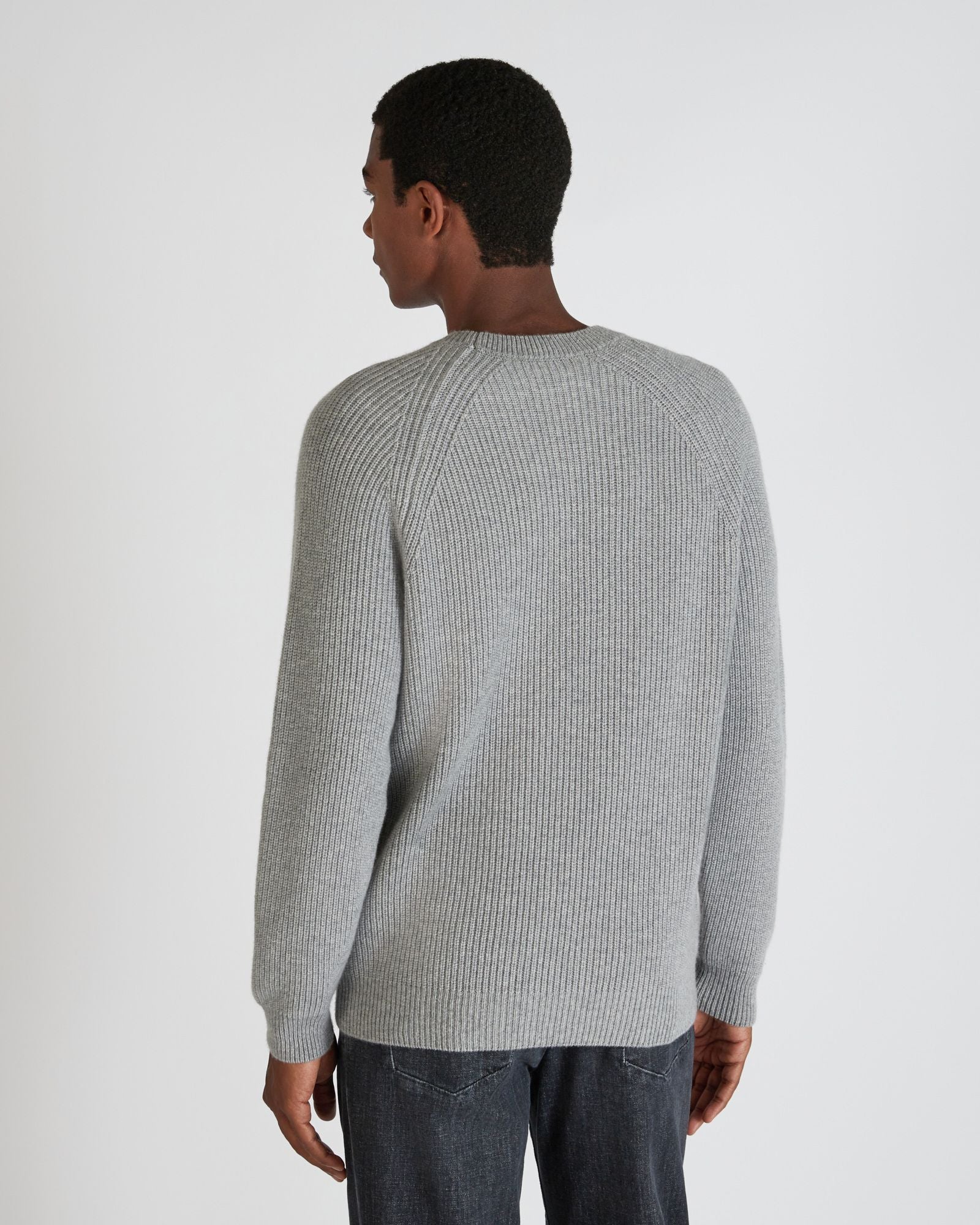 Slim fit cashmere crewneck sweater - Image 3