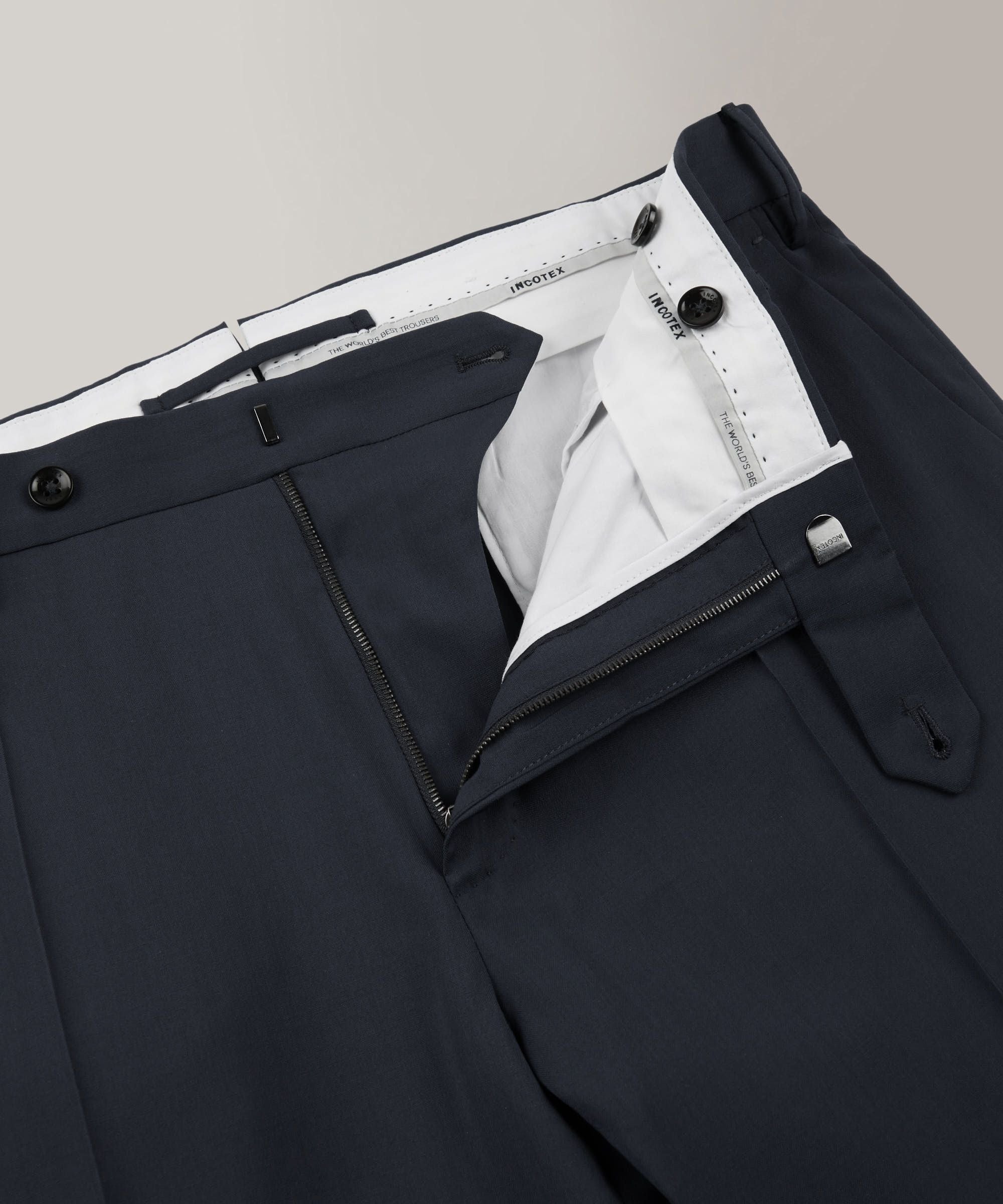 Slim-fit certified tropical wool trousers - Image 8