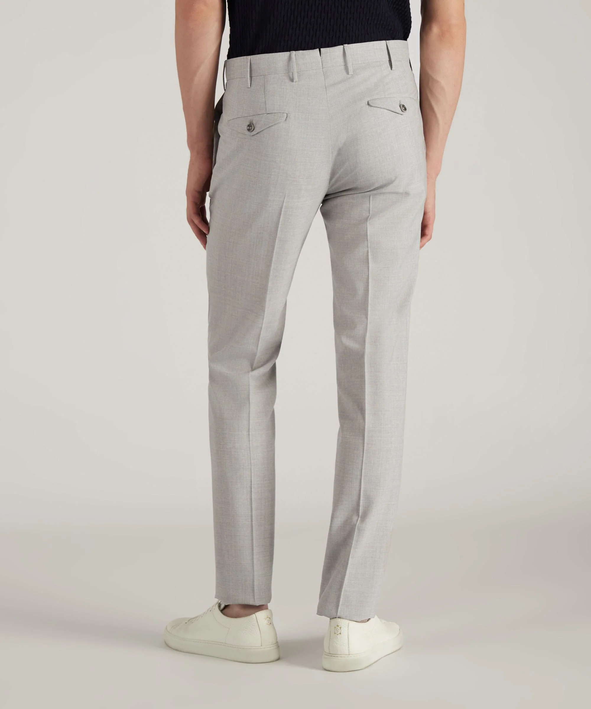 Slim-fit certified tropical wool trousers - Image 3