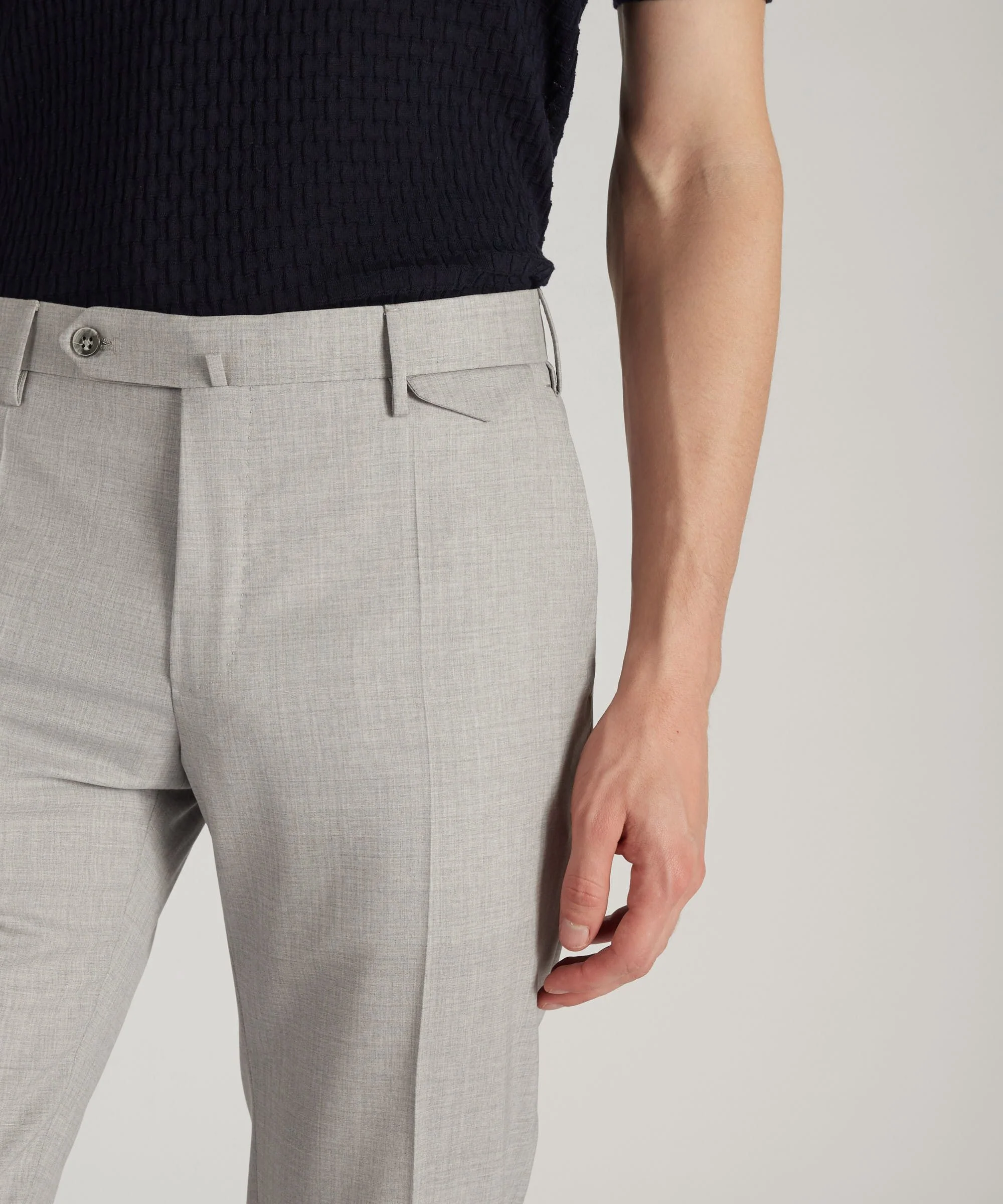 Slim-fit certified tropical wool trousers - Image 4