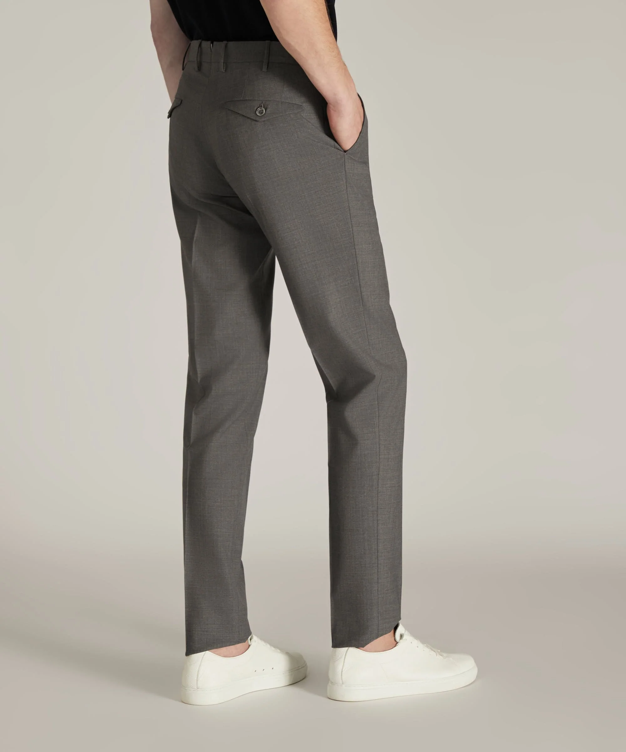Slim-fit certified tropical wool trousers - Image 3
