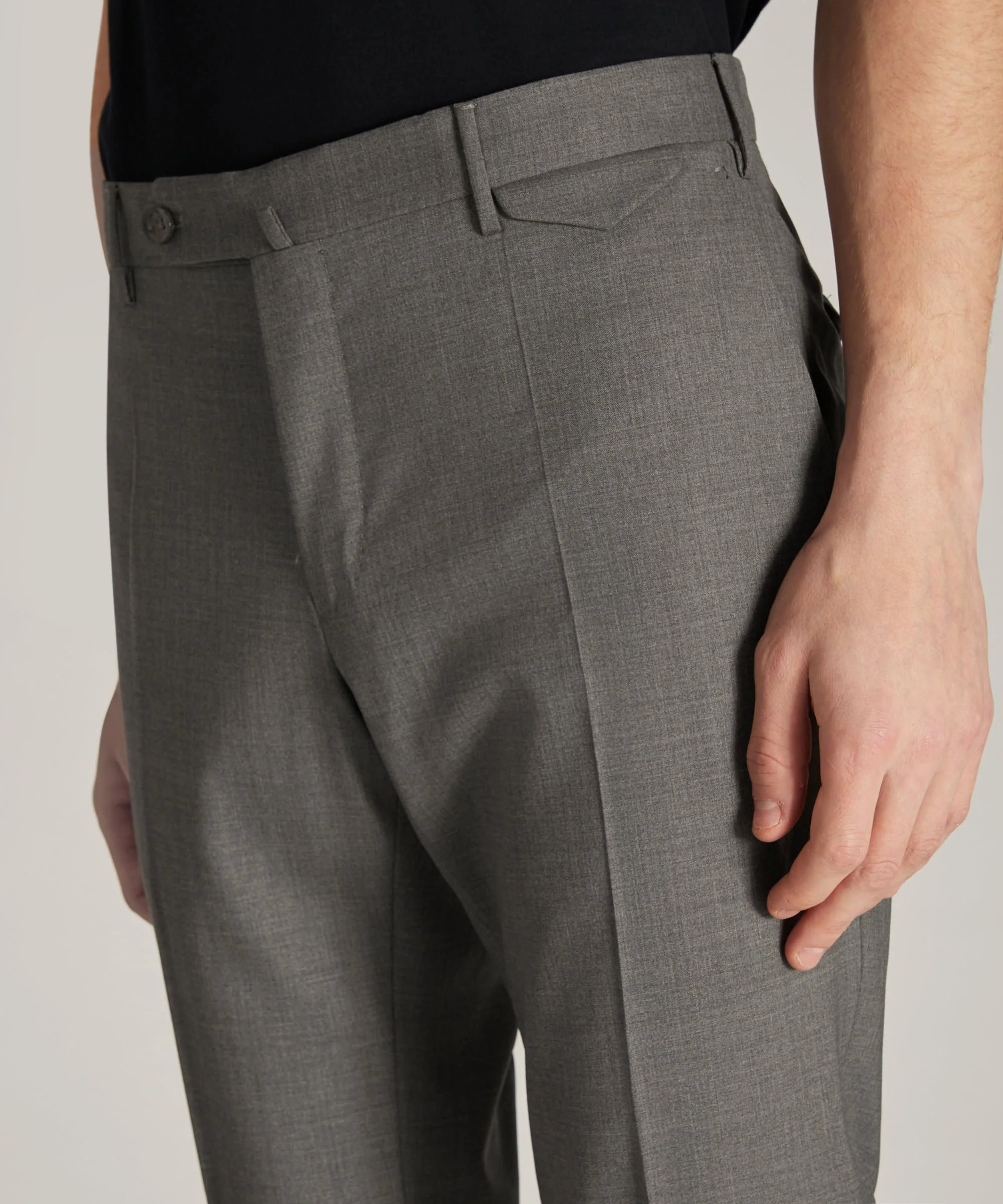 Slim-fit certified tropical wool trousers - Image 4