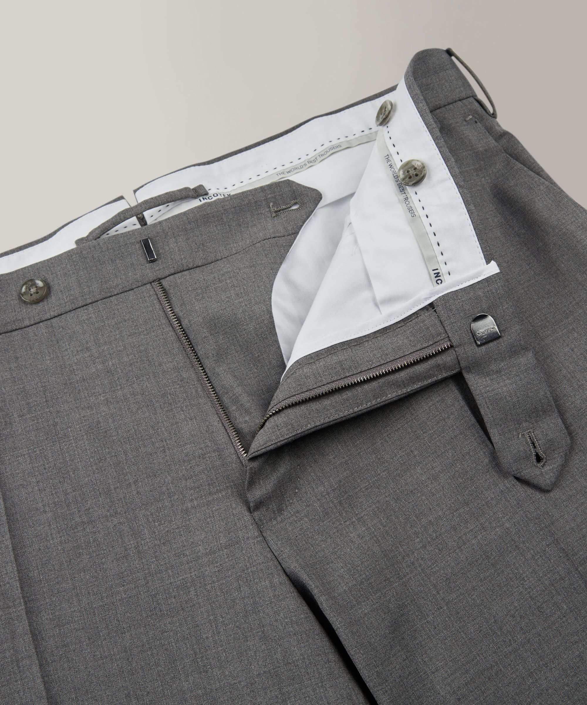 Slim-fit certified tropical wool trousers - Image 8