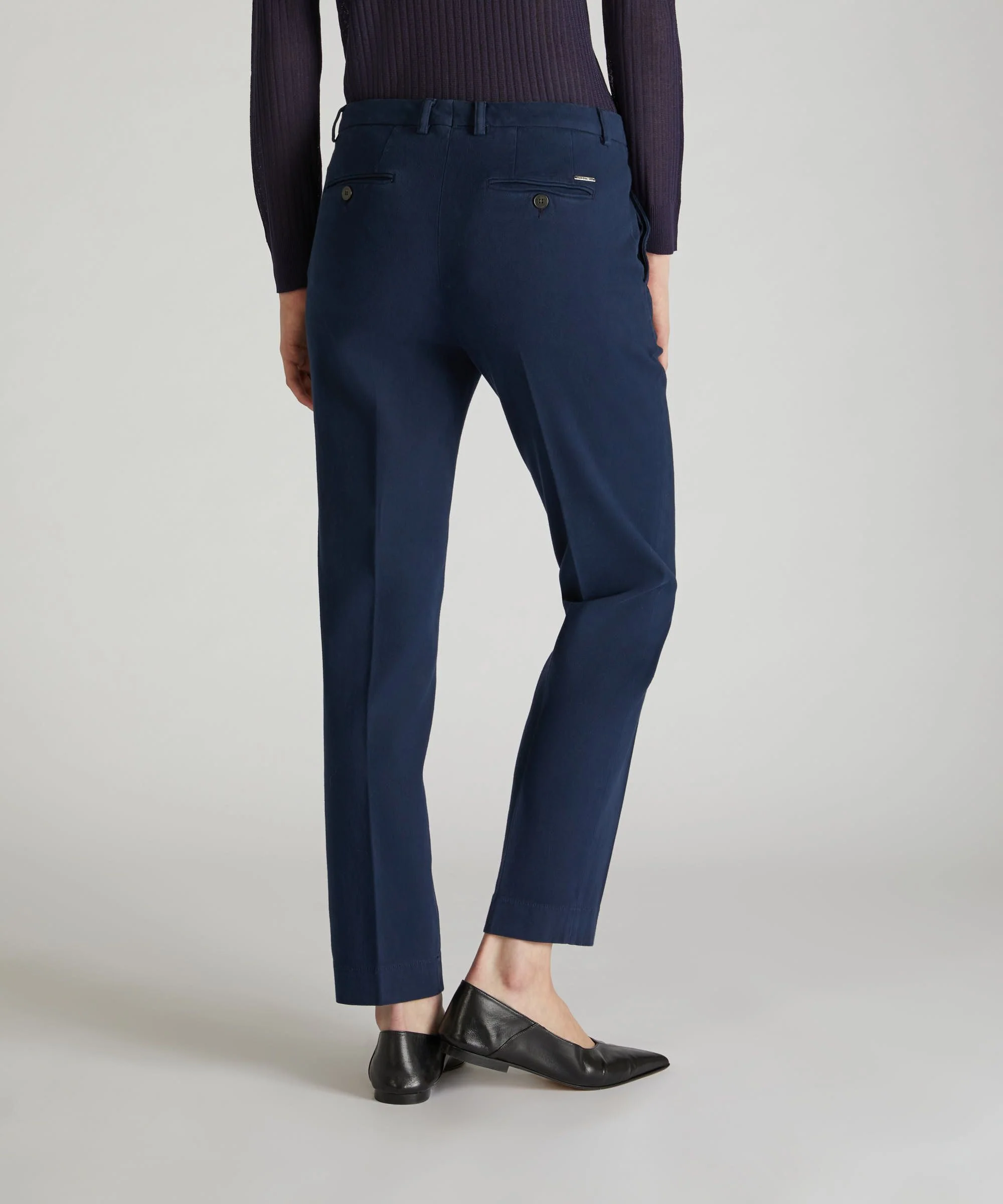 Slim-fit cotton drill trousers - Image 3