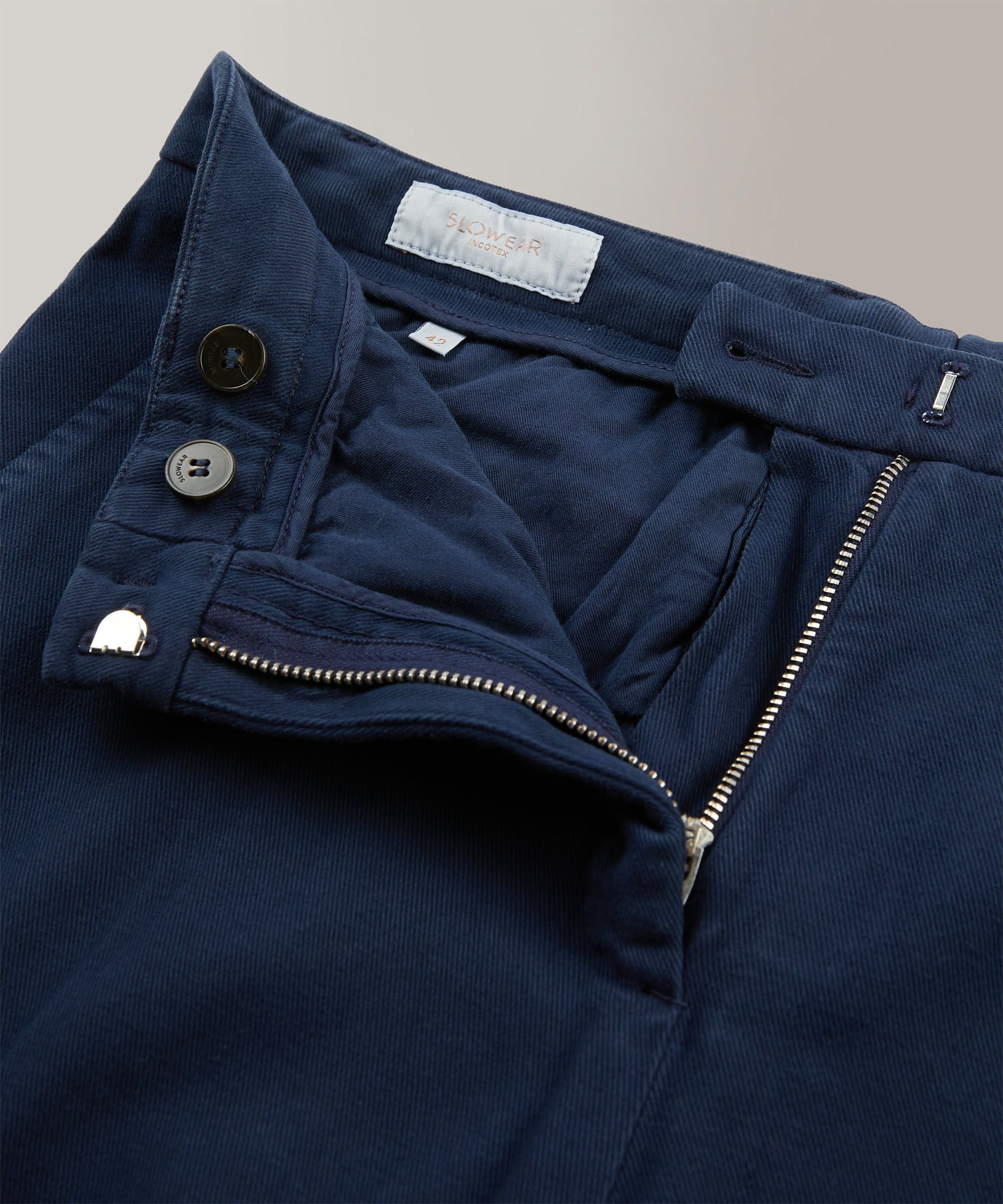 Slim-fit cotton drill trousers - Image 6