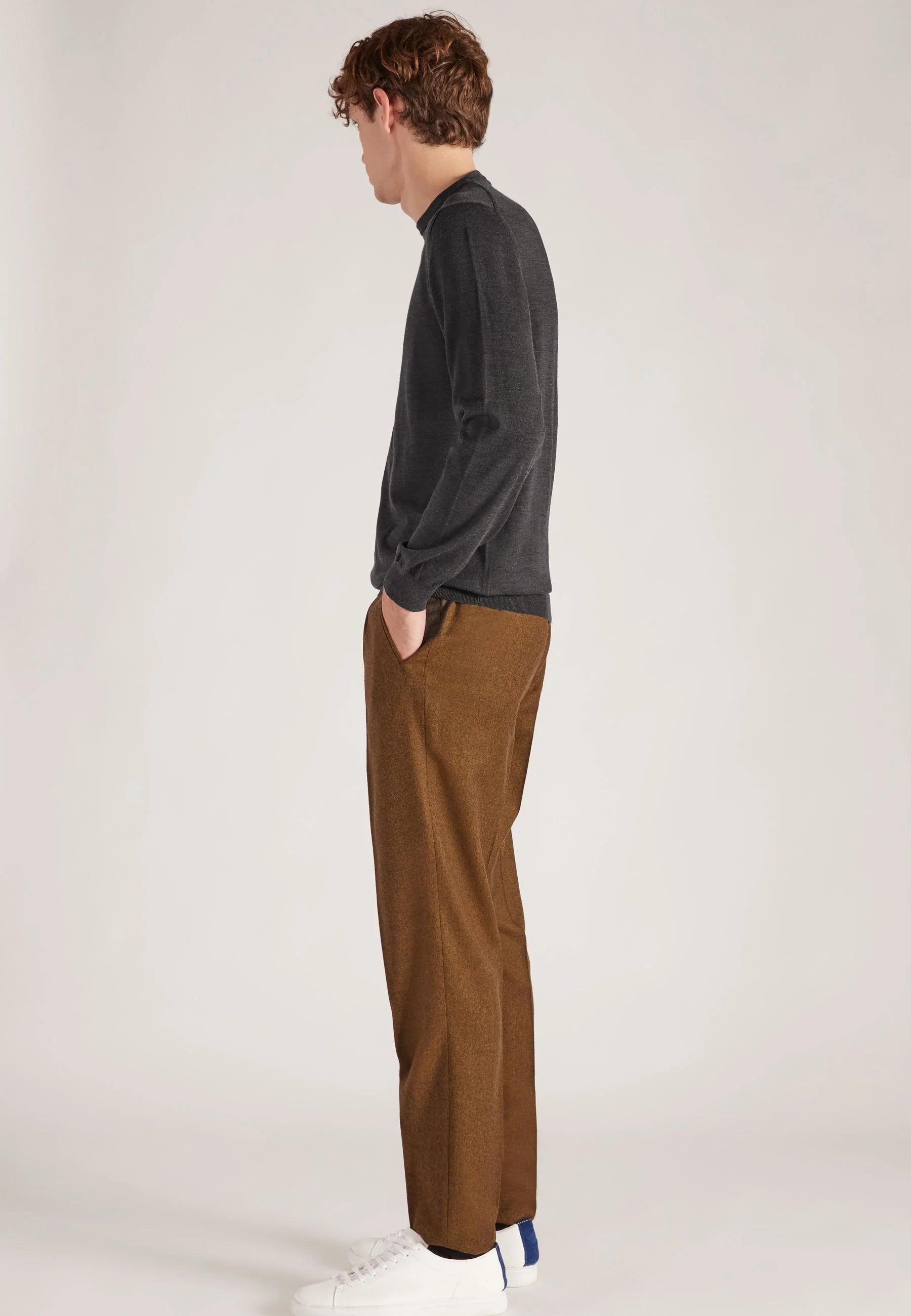 Slim-fit crew-neck sweater in certified Flexwool - Image 3