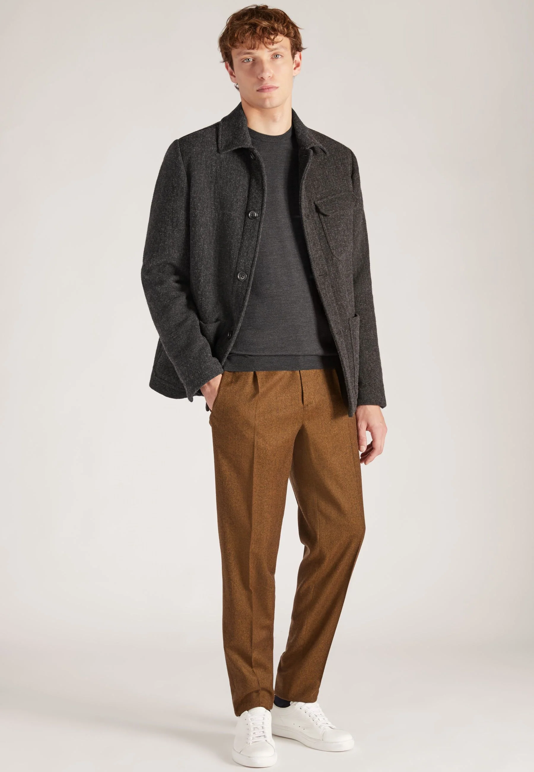 Slim-fit crew-neck sweater in certified Flexwool - Image 5