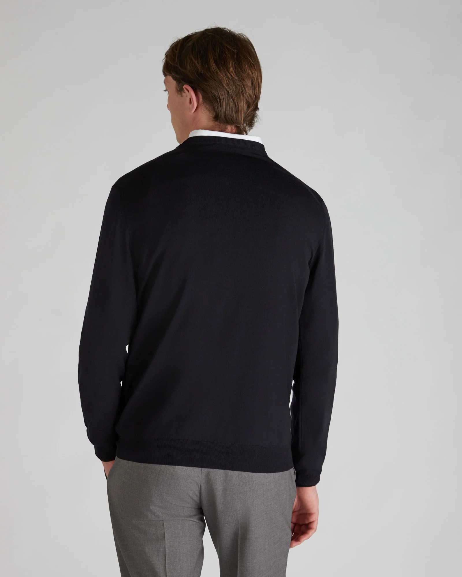 Slim-fit crew-neck sweater in certified Flexwool - Image 3