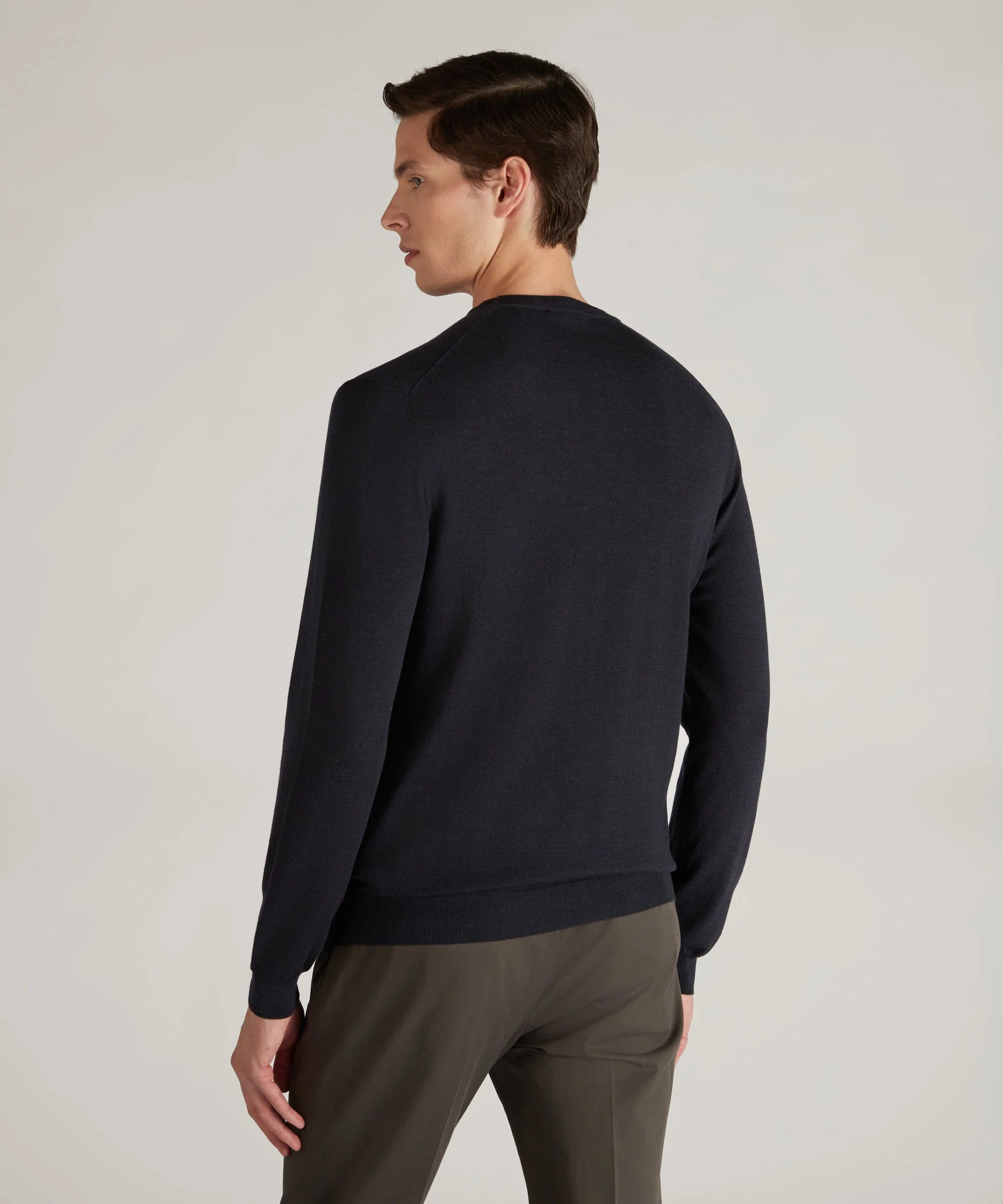 Slim-fit crew-neck sweater in certified Flexwool - Image 3