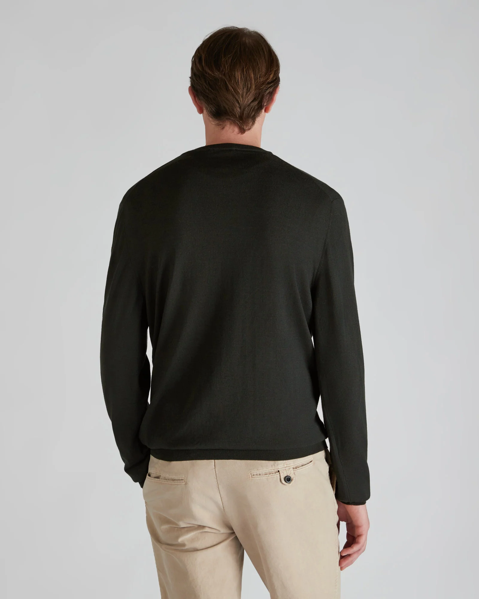 Slim-fit crew-neck sweater in certified Flexwool - Image 3