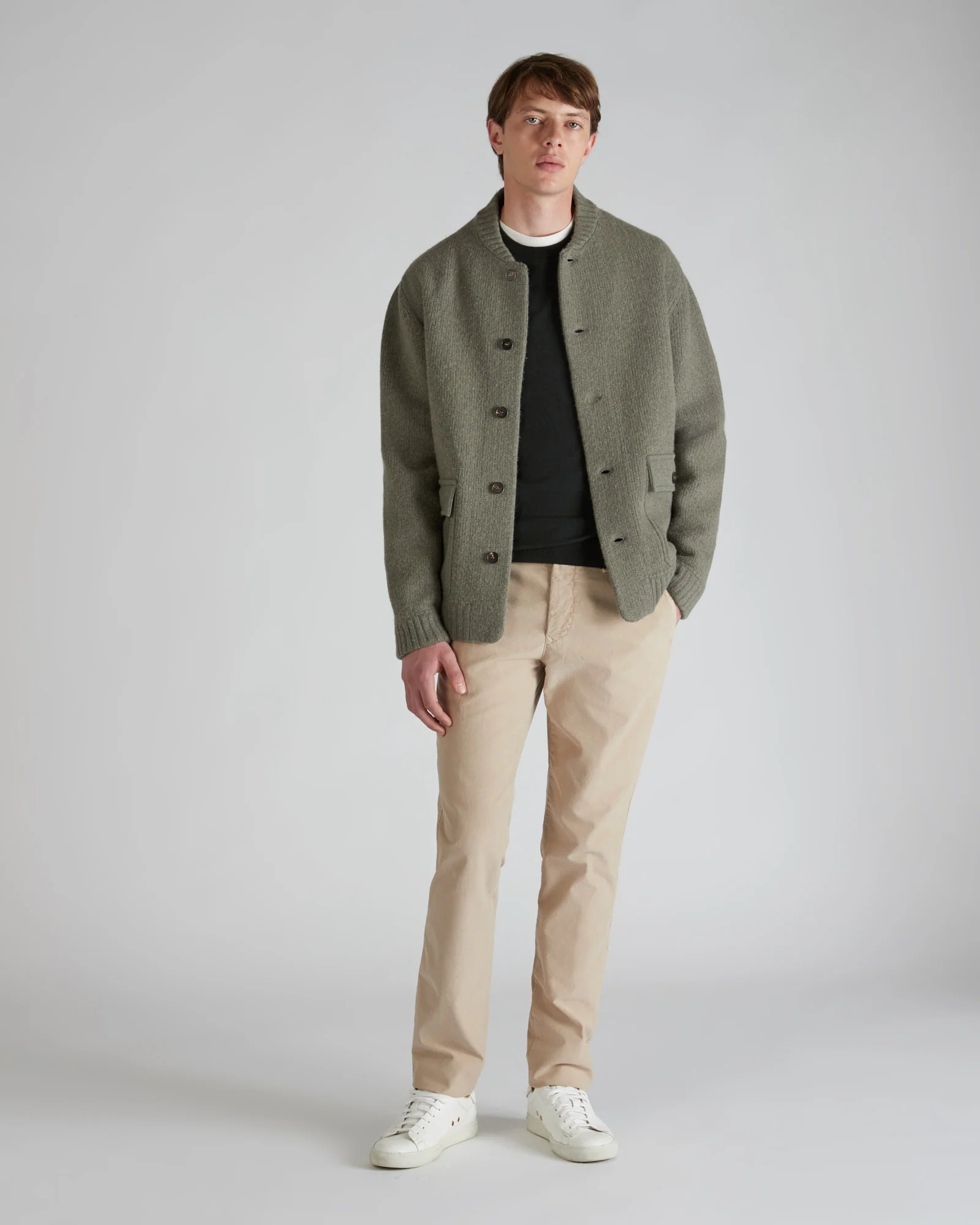 Slim-fit crew-neck sweater in certified Flexwool - Image 5