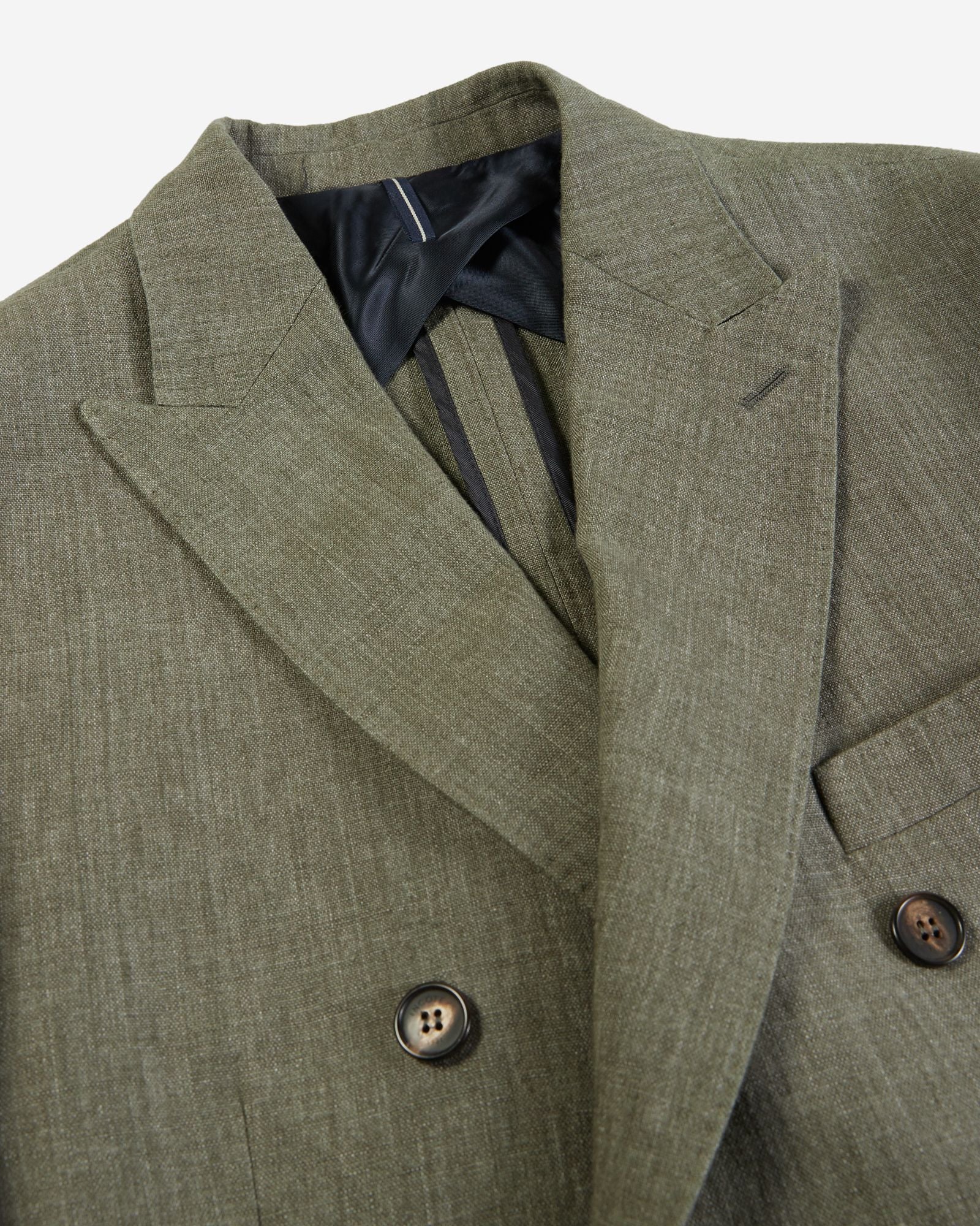 Slim-fit double-breasted delavé linen jacket - Image 6