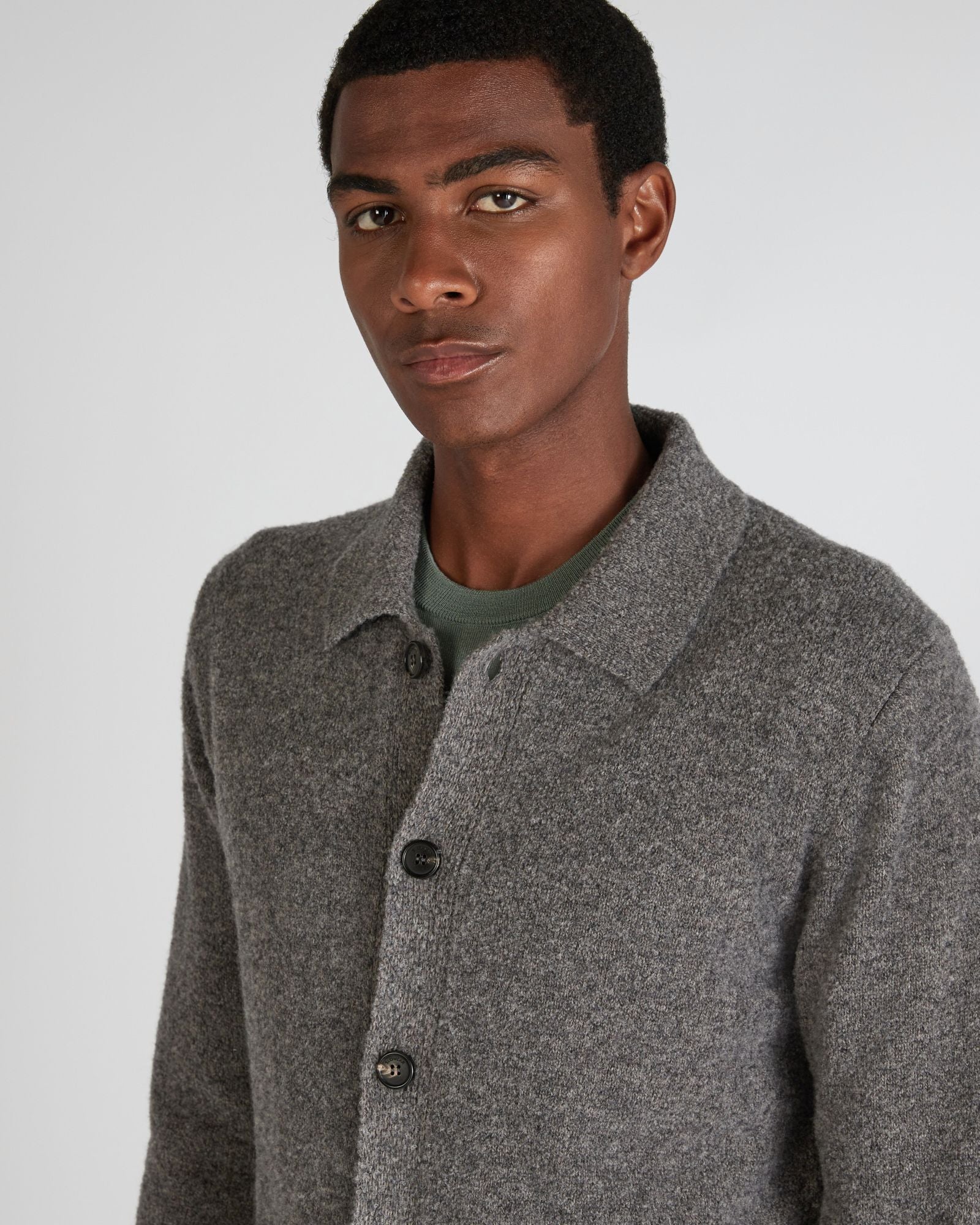Slim fit Geelong wool bouclé overshirt - Image 4