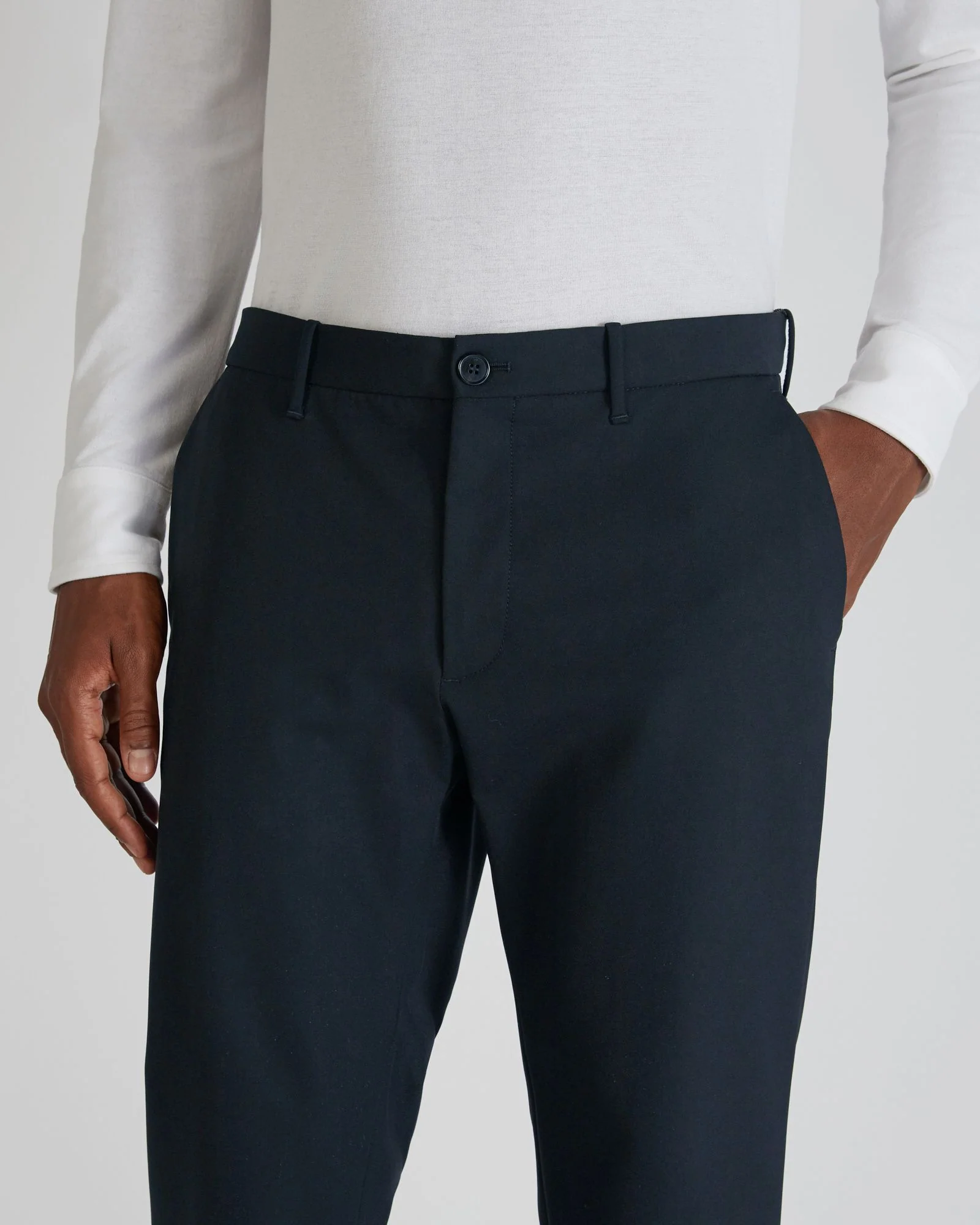 Slim fit technical fabric trousers - Image 4