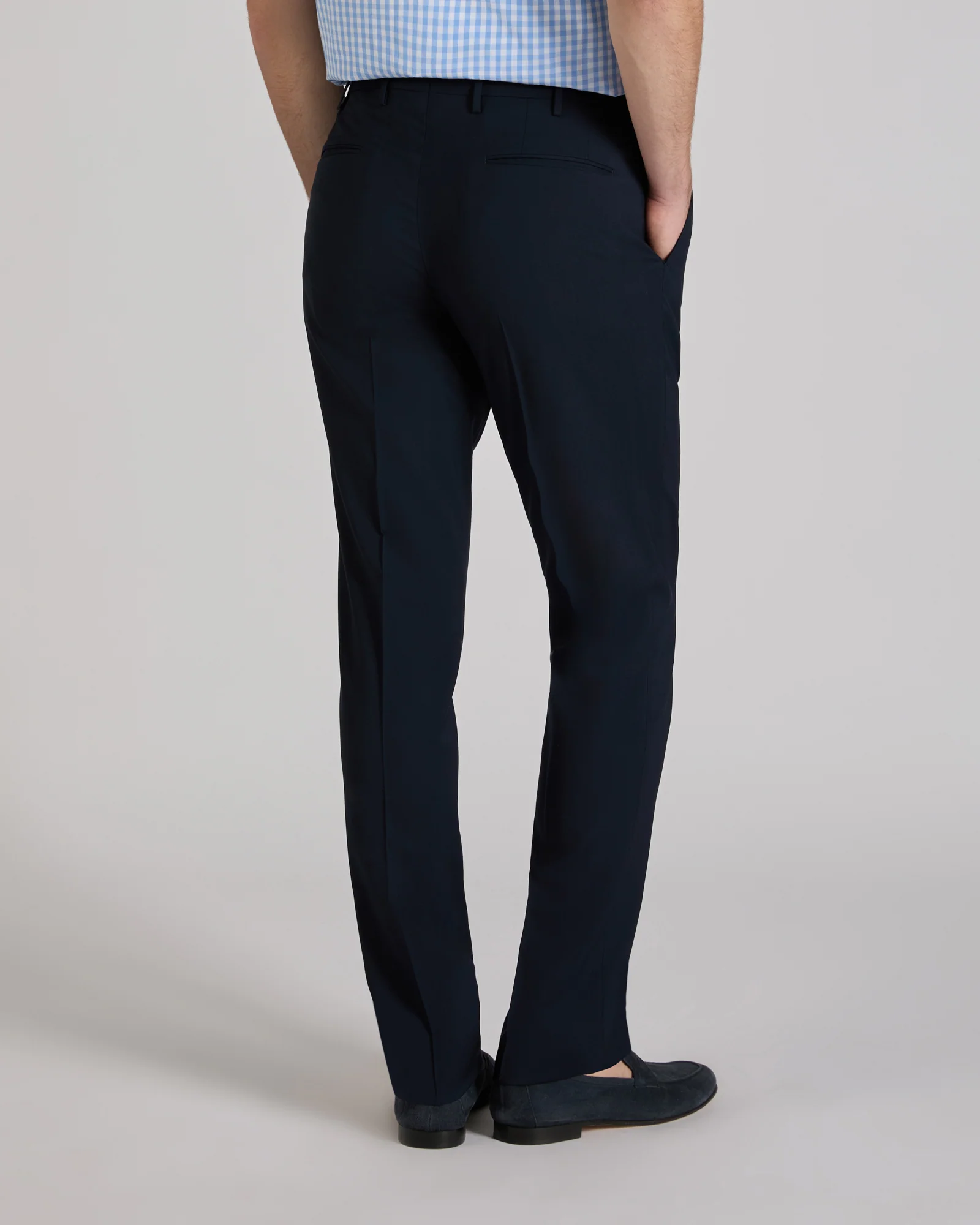 Slim fit tropical wool trousers - Image 3