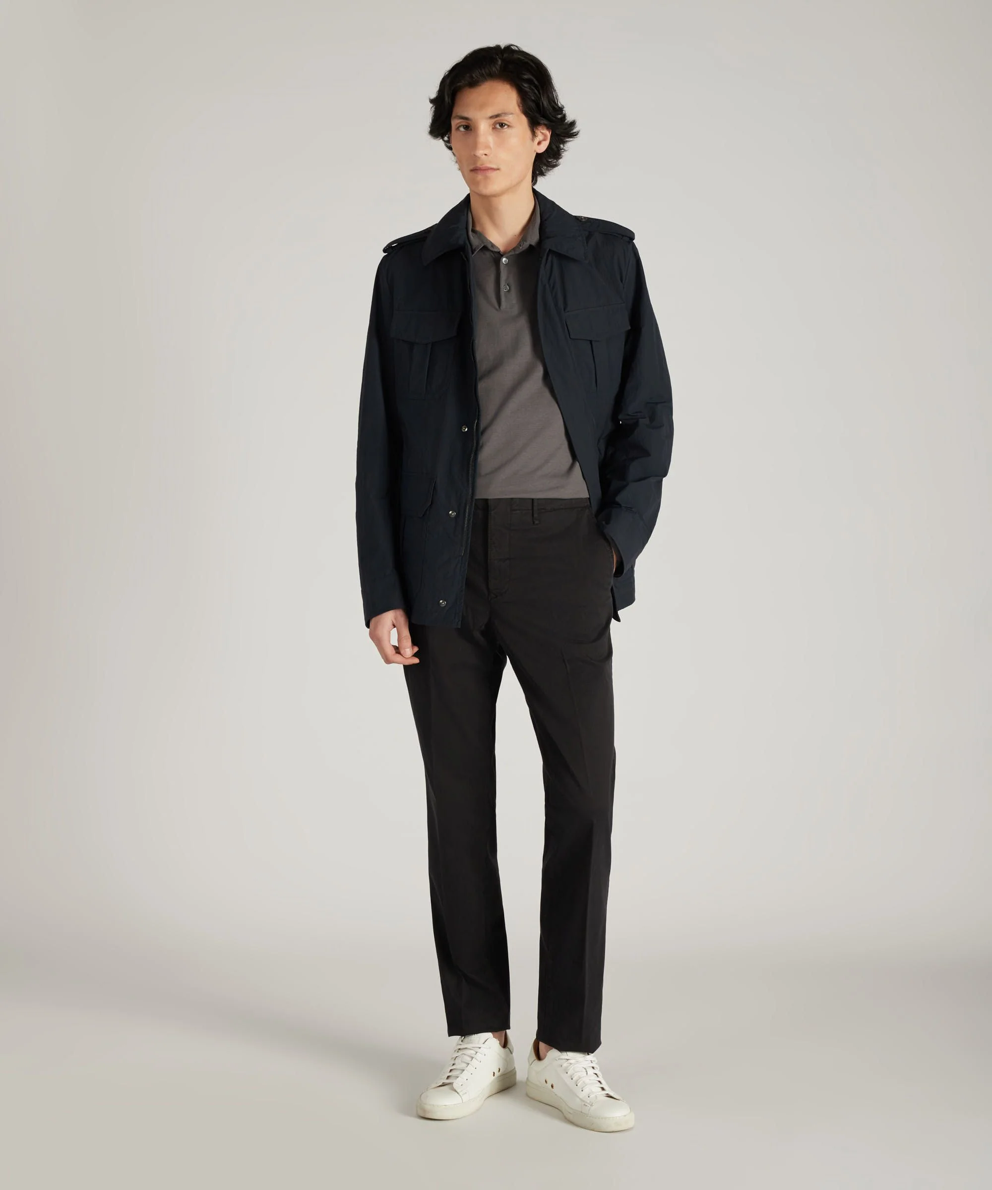 Slim fit trousers in certified stretch gabardine - Image 5