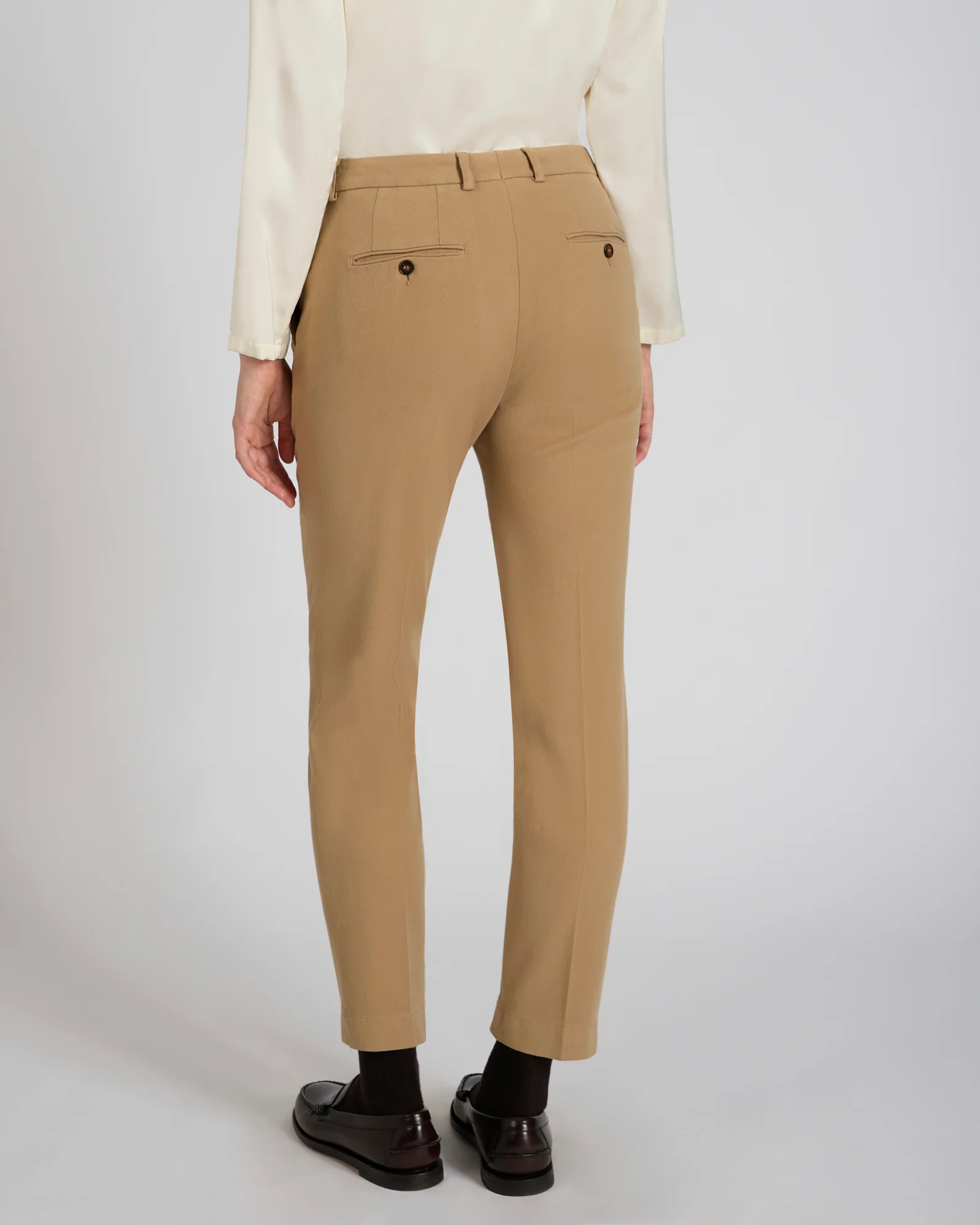 Slim fit trousers in stretch cotton drill - Image 3
