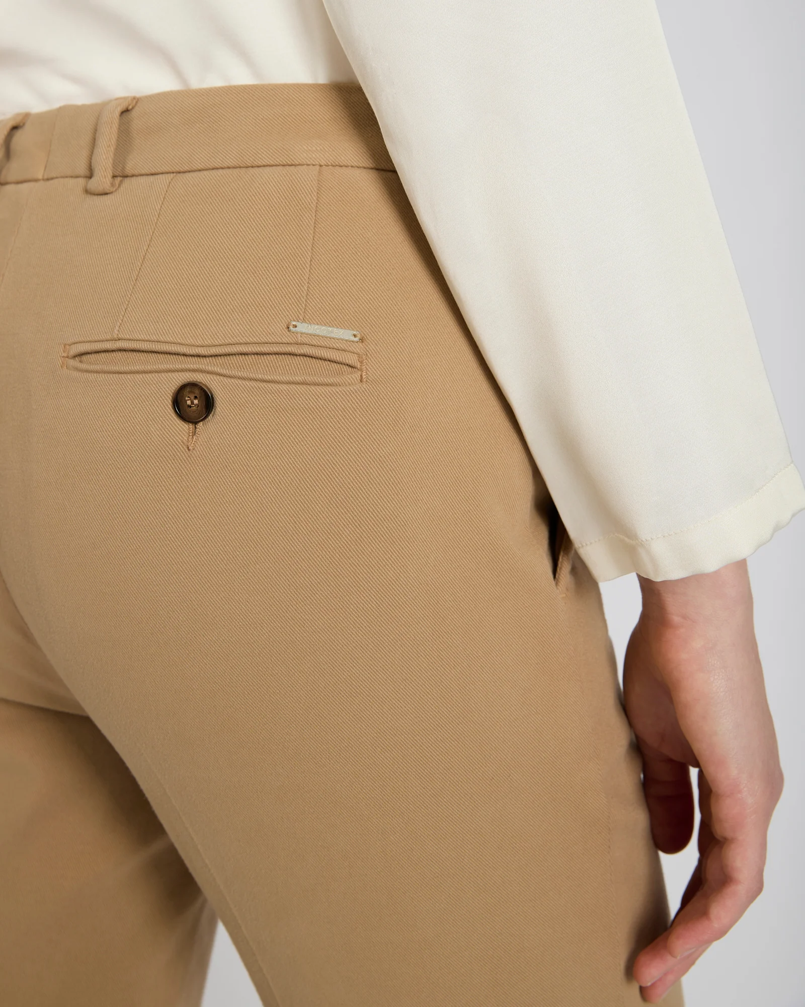Slim fit trousers in stretch cotton drill - Image 4