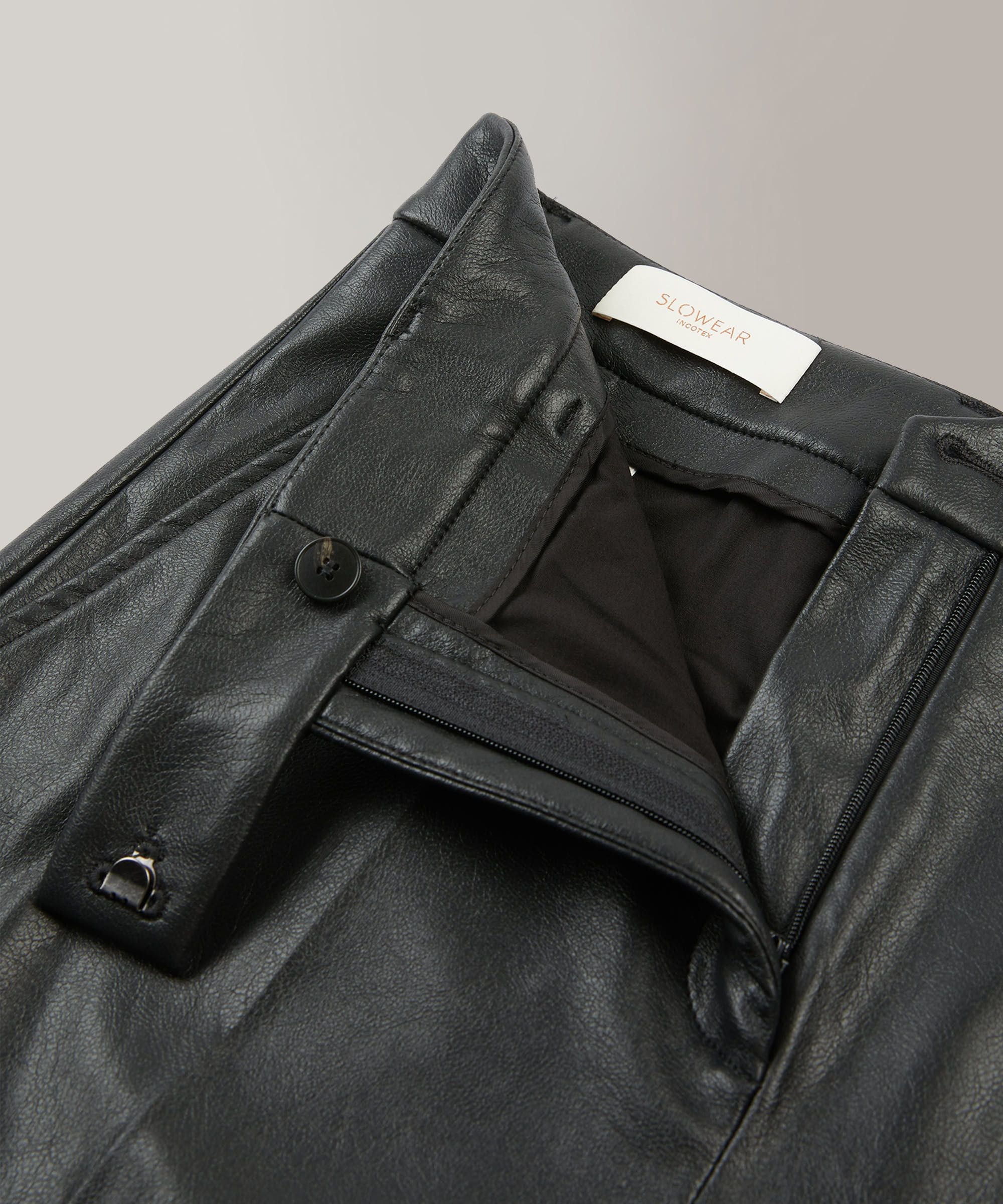 Slim-fit trousers in stretch faux leather - Image 6