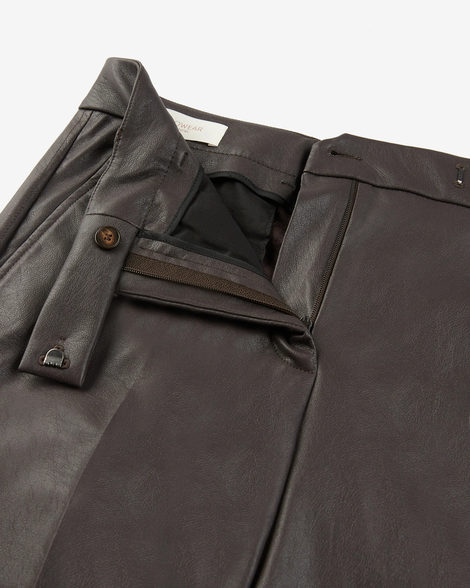 Slim fit trousers in stretch faux leather - Image 6