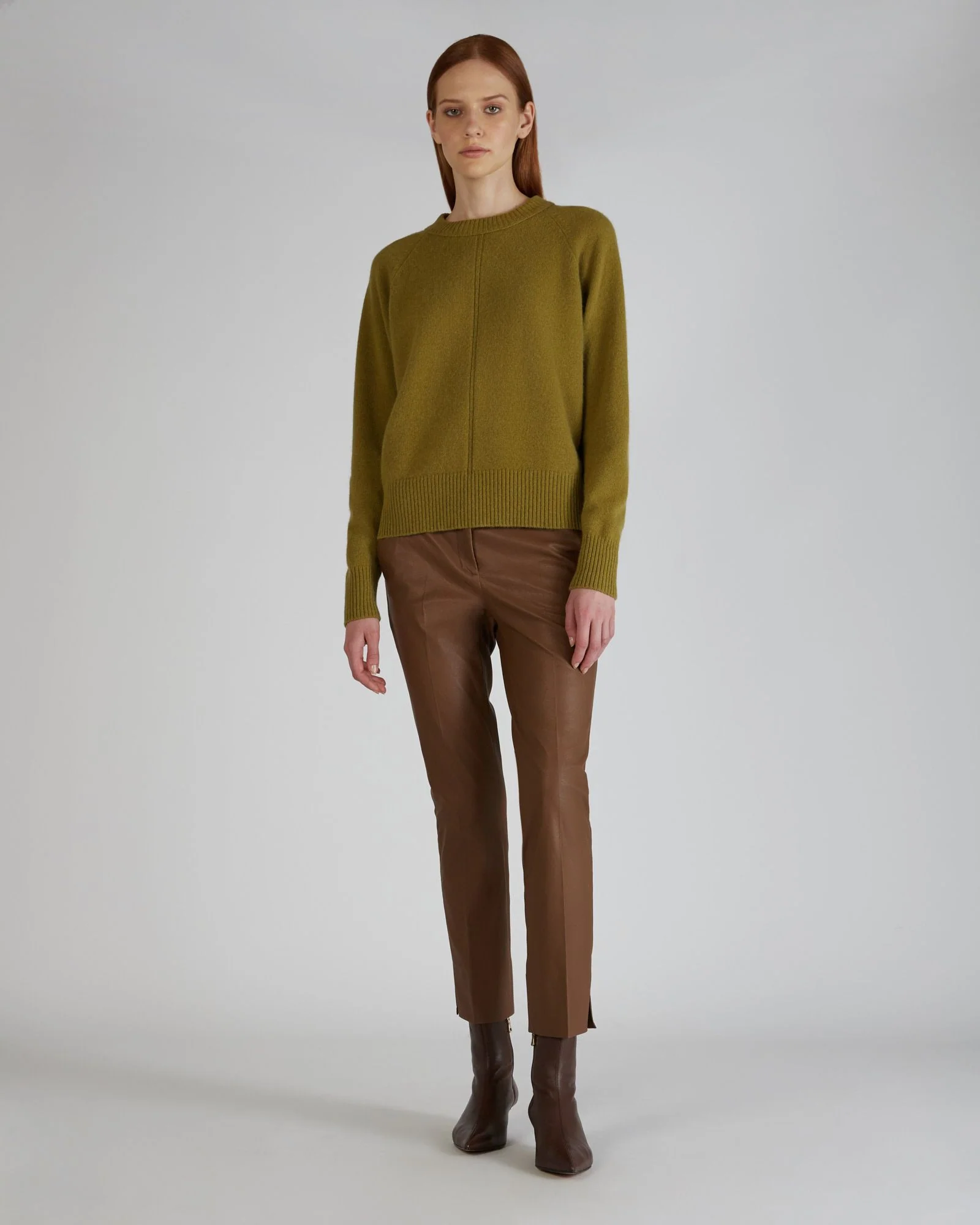 Slim fit trousers in stretch faux leather - Image 5