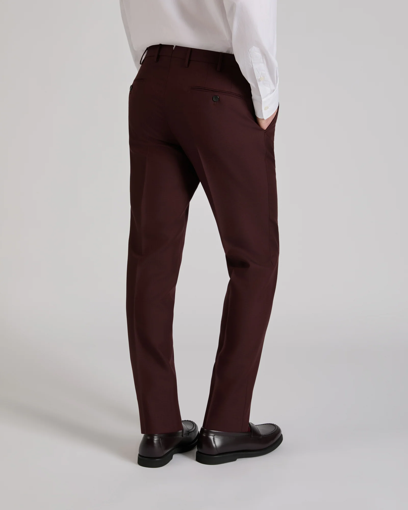 Slim fit virgin wool and mohair twill trousers - Image 3
